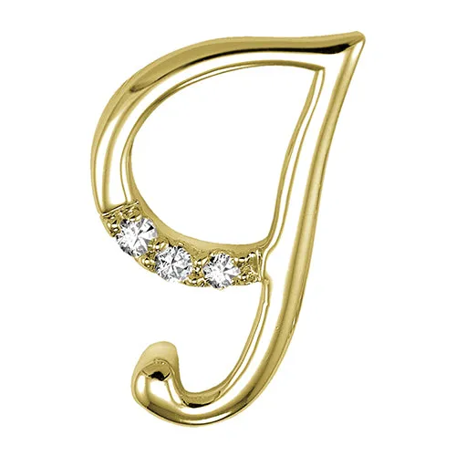 10k Gold Diamond Initial Necklace