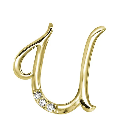 10k Gold Diamond Initial Necklace