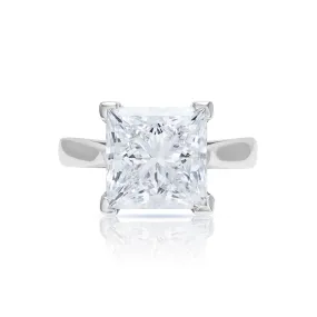 12 Carats Princess Cut Lab Grown Diamond Engagement Ring Solitaire. IGI Certified.