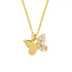 14K SMALL DIAMOND BUTTERFLY NECKLACE