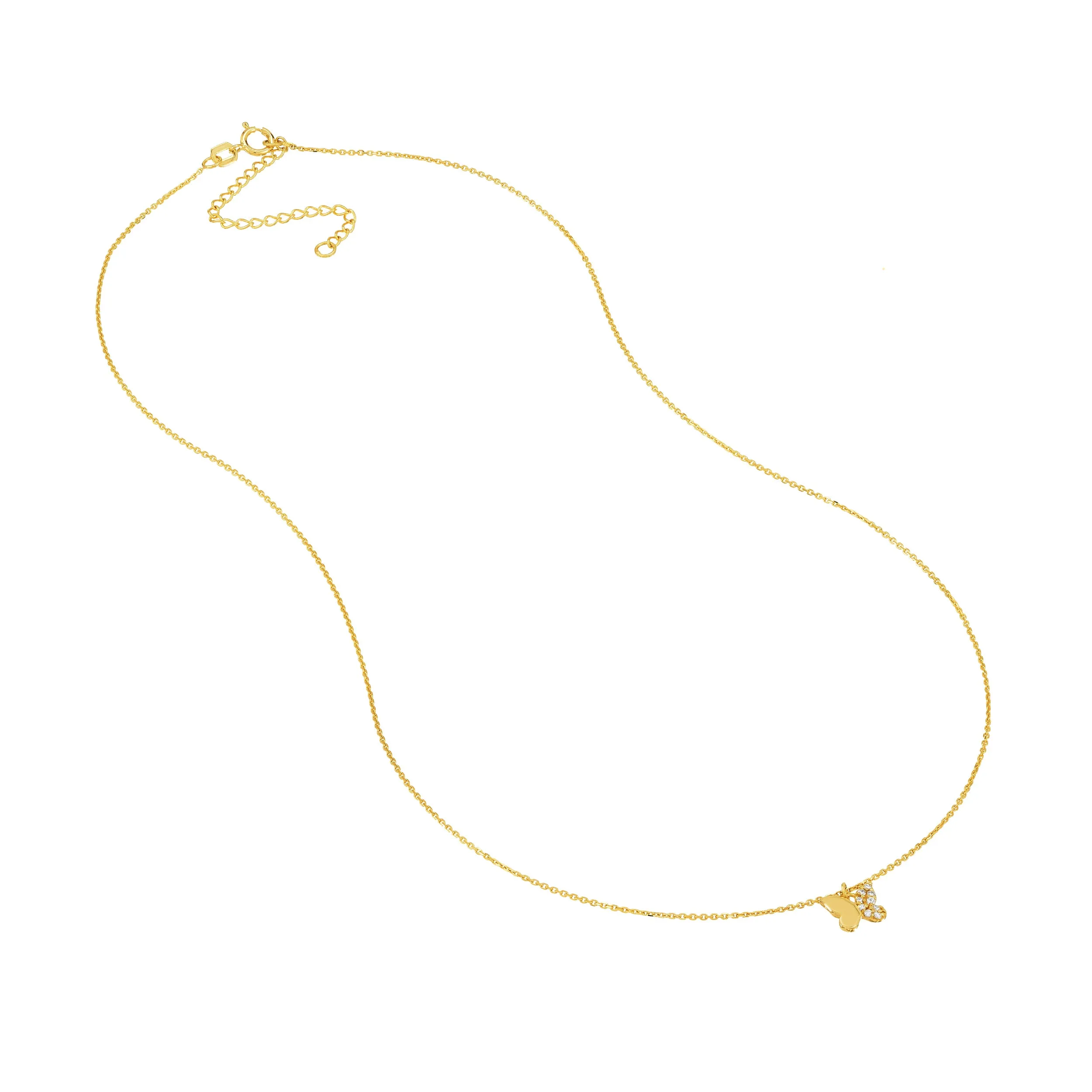 14K SMALL DIAMOND BUTTERFLY NECKLACE