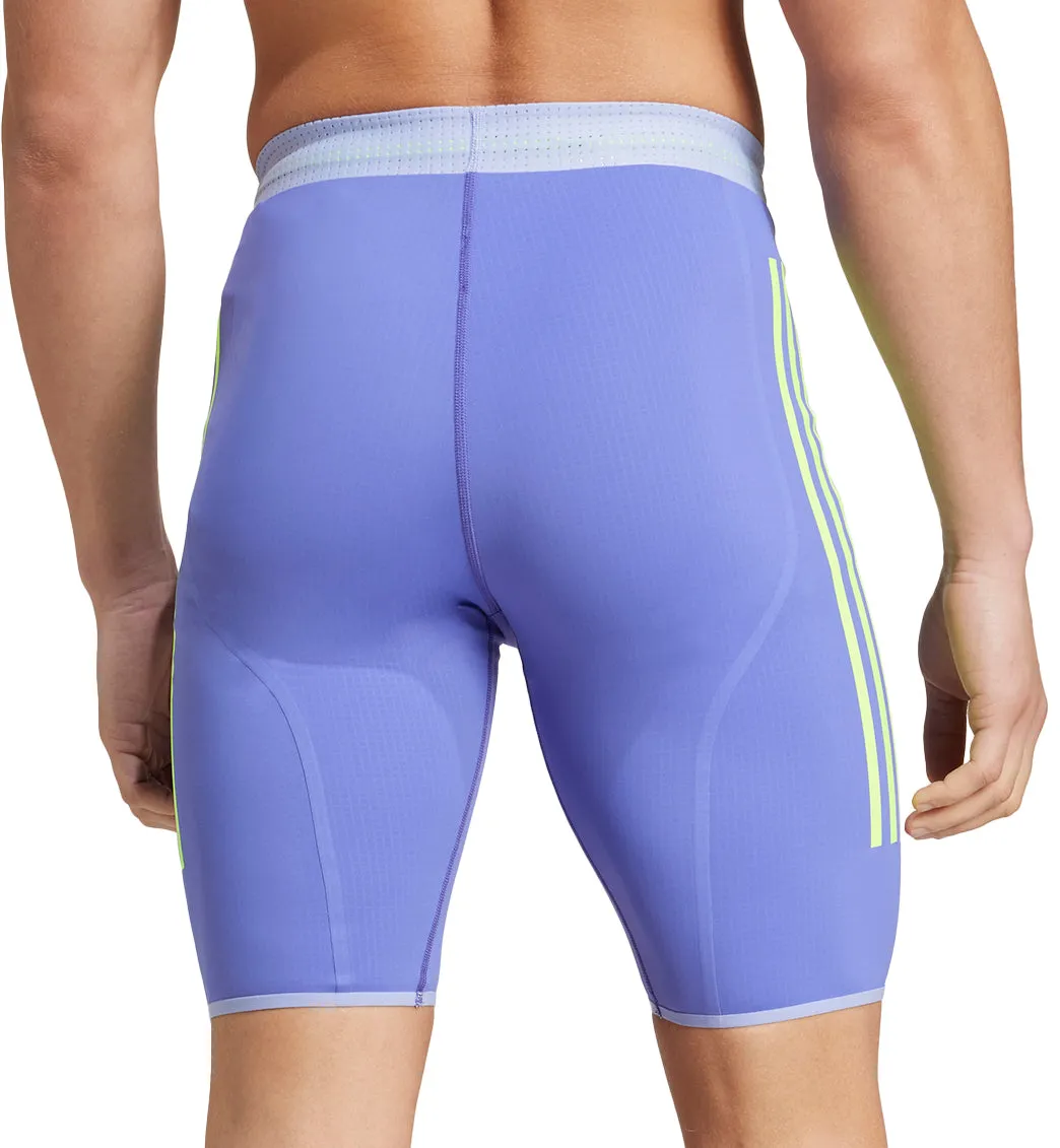 adidas Adizero Promo Mens Short Running Tights - Blue