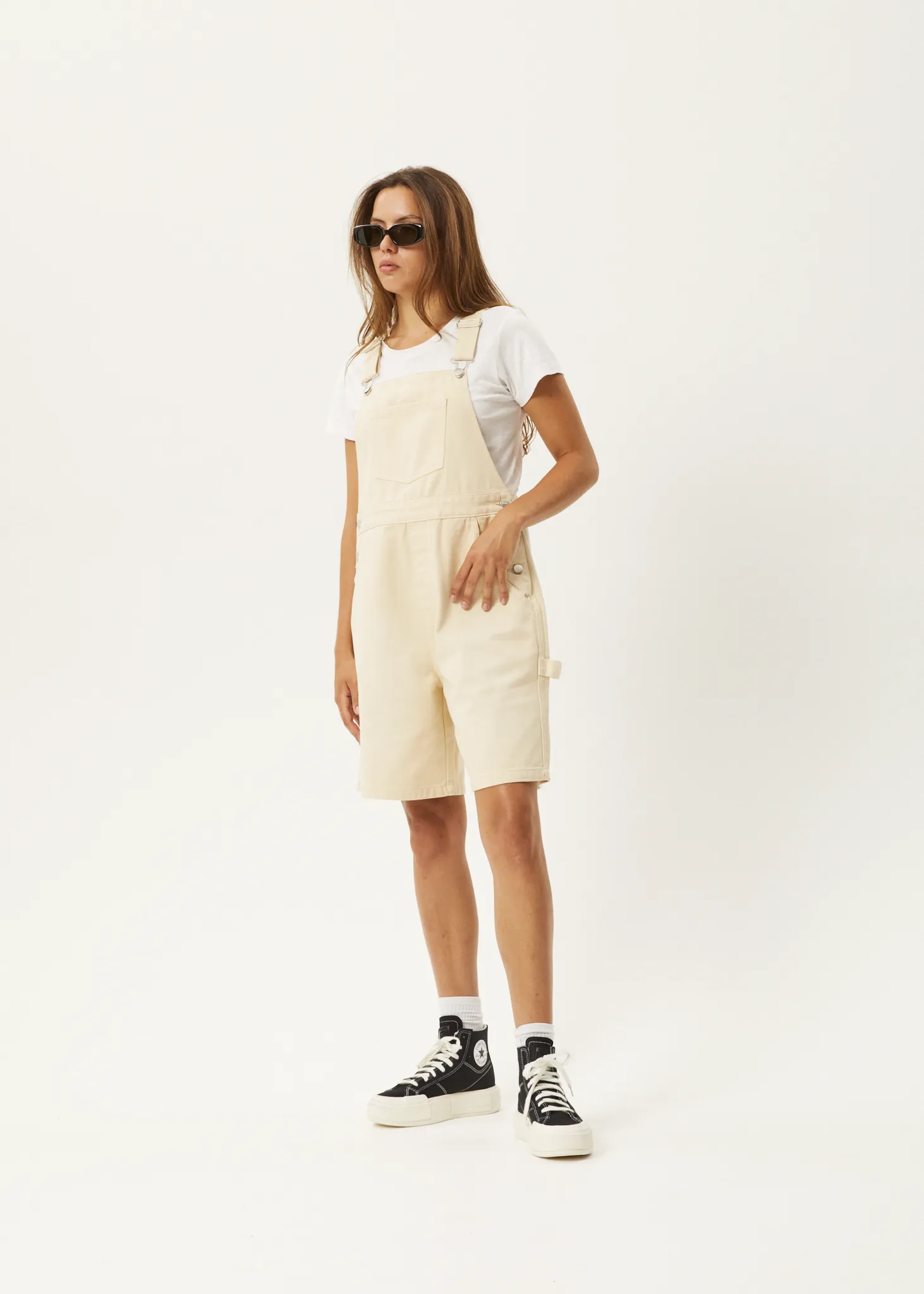 AFENDS Womens Lewi - Short Overalls - Sand