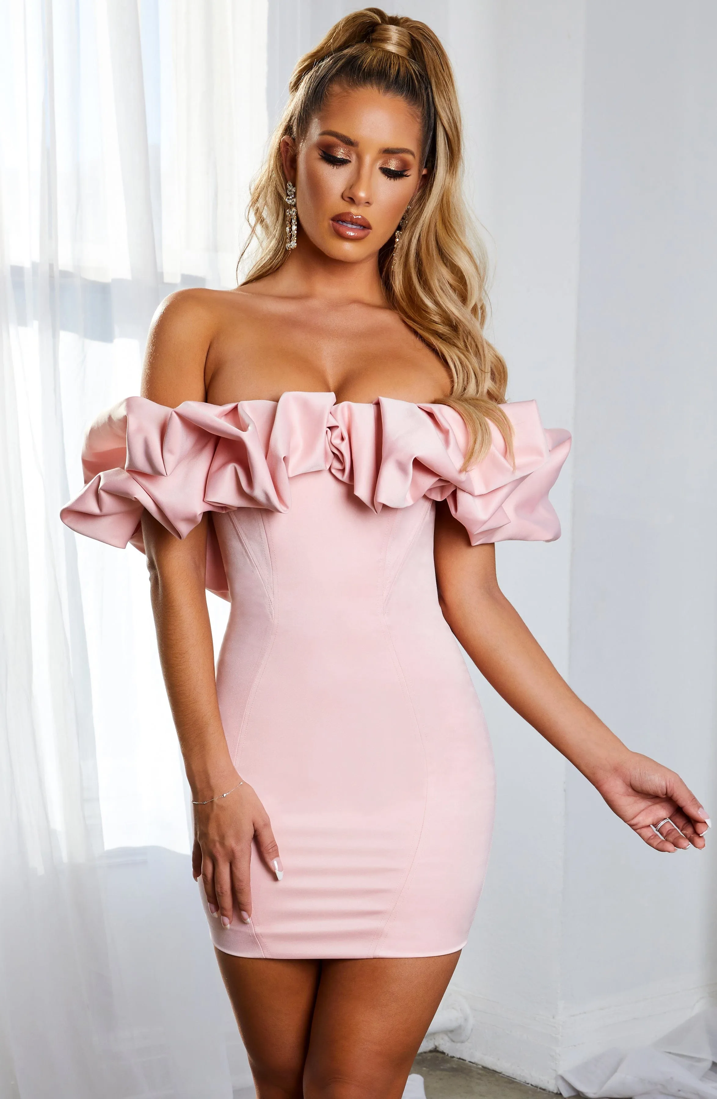 Allie Mini Dress - Baby Pink