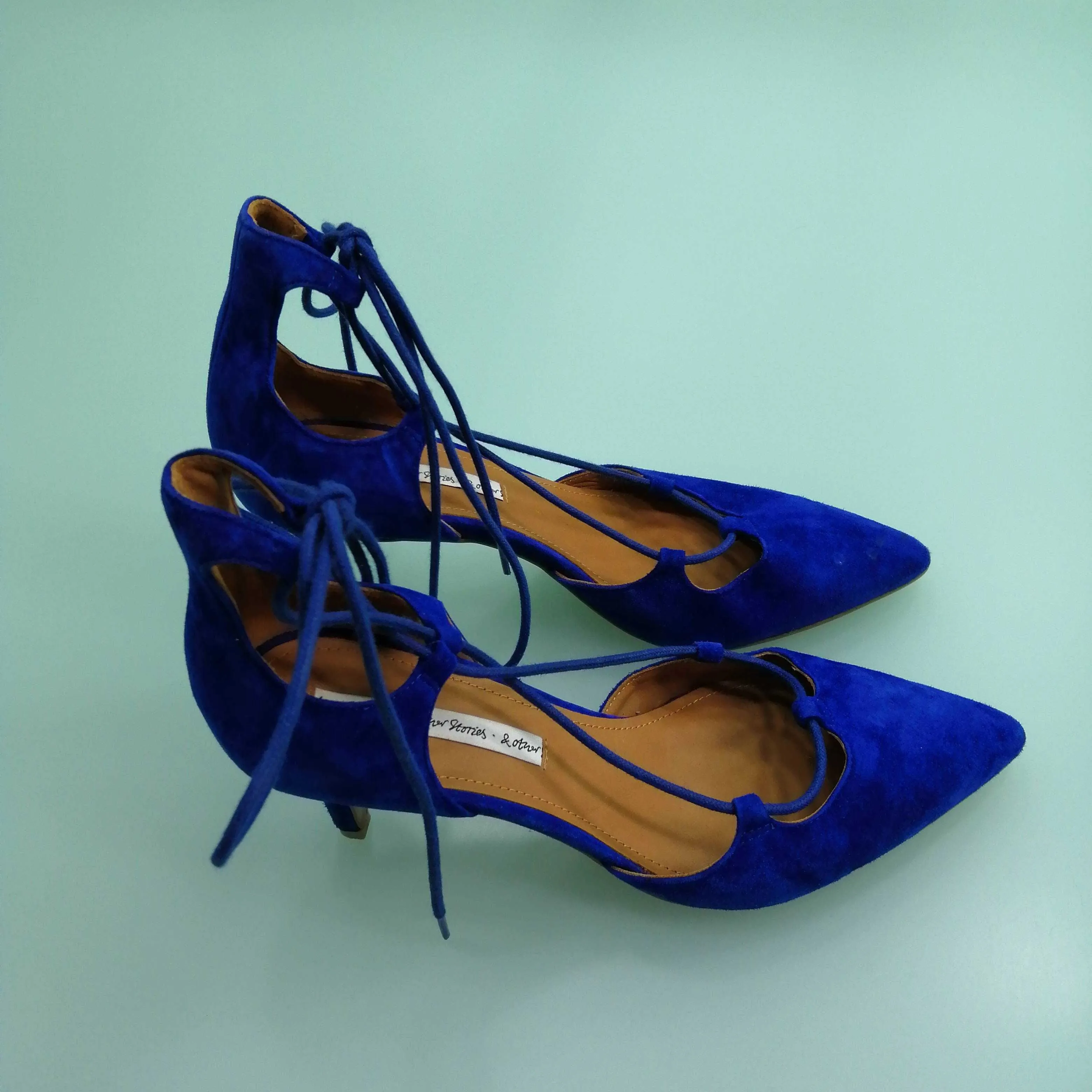 & Other Stories Women's Heels UK 4 Blue 100% Other