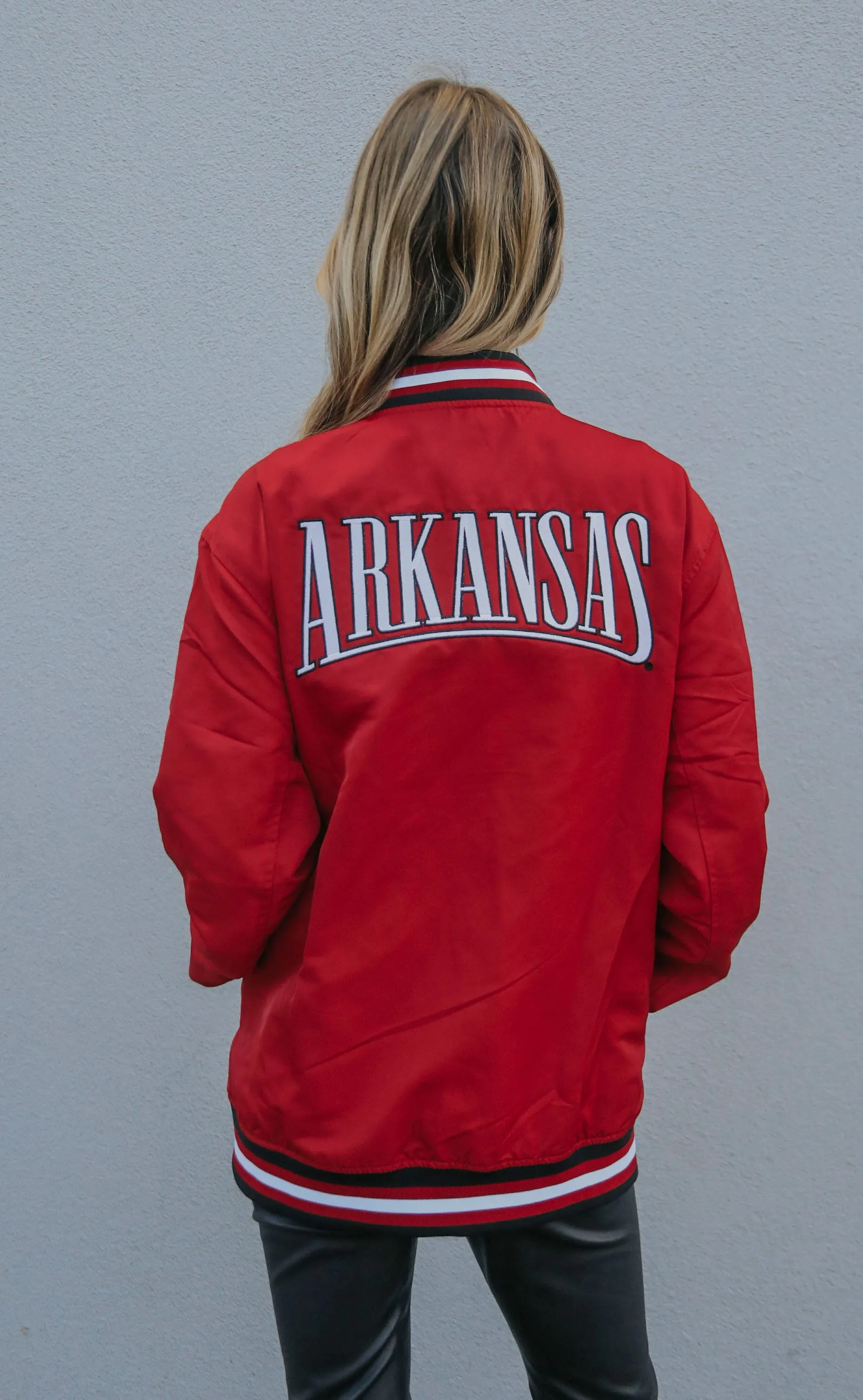 arkansas bomber jacket - razorback red