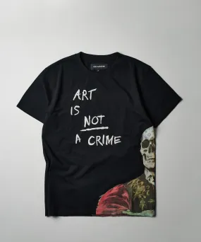 Art Is Not A Crime Oversized Short Sleeve Tee - Black