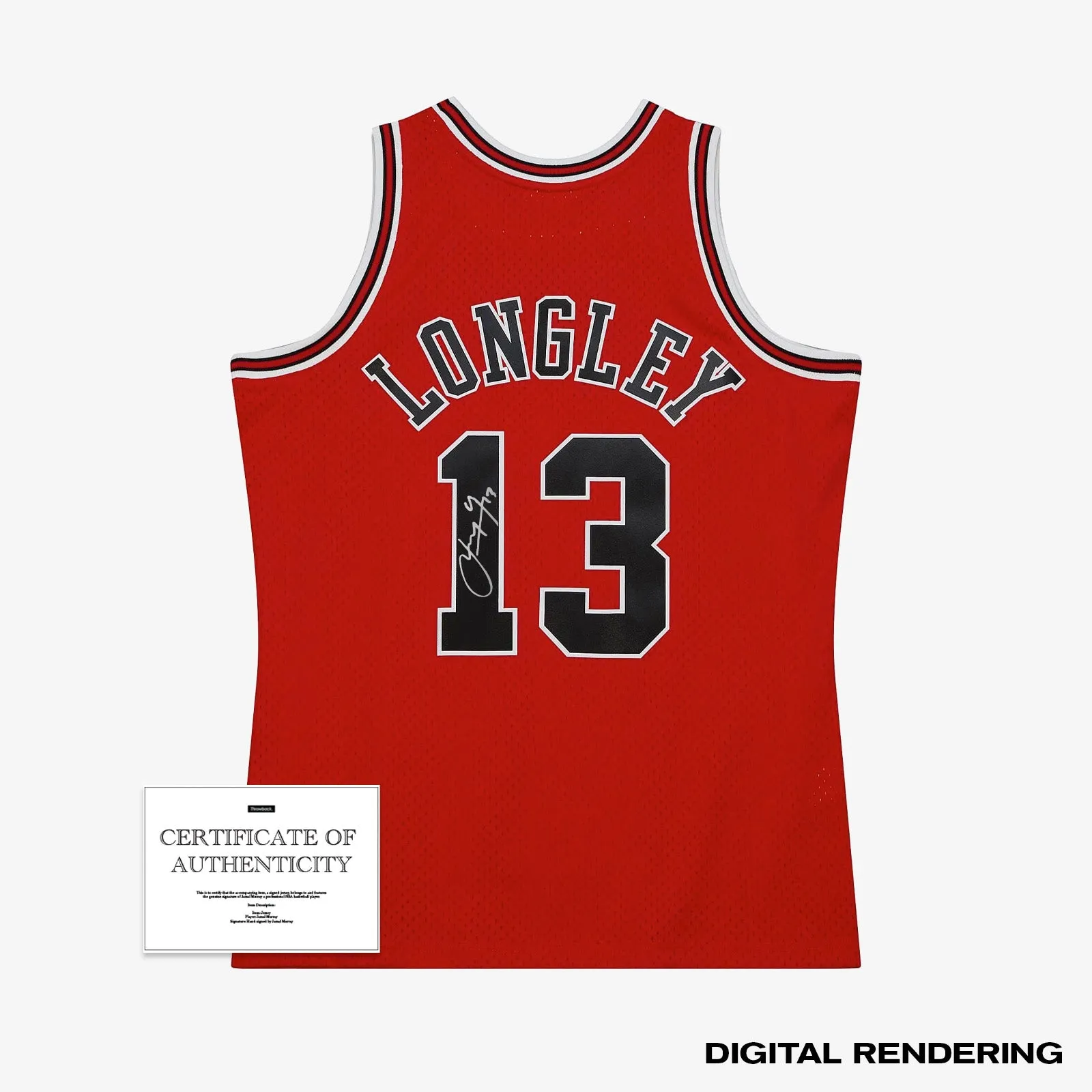 Autographed Luc Longley Chicago Bulls 97-98 HWC Swingman Jersey - Red