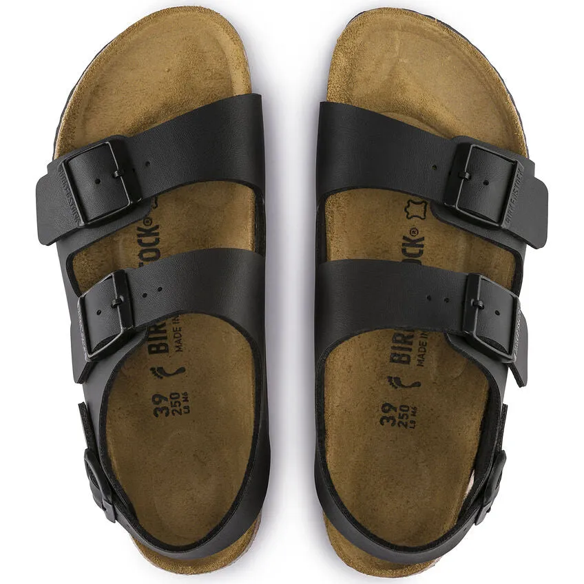 Birkenstock UNISEX Milano Birko-Flor (Black - Wide Fit)