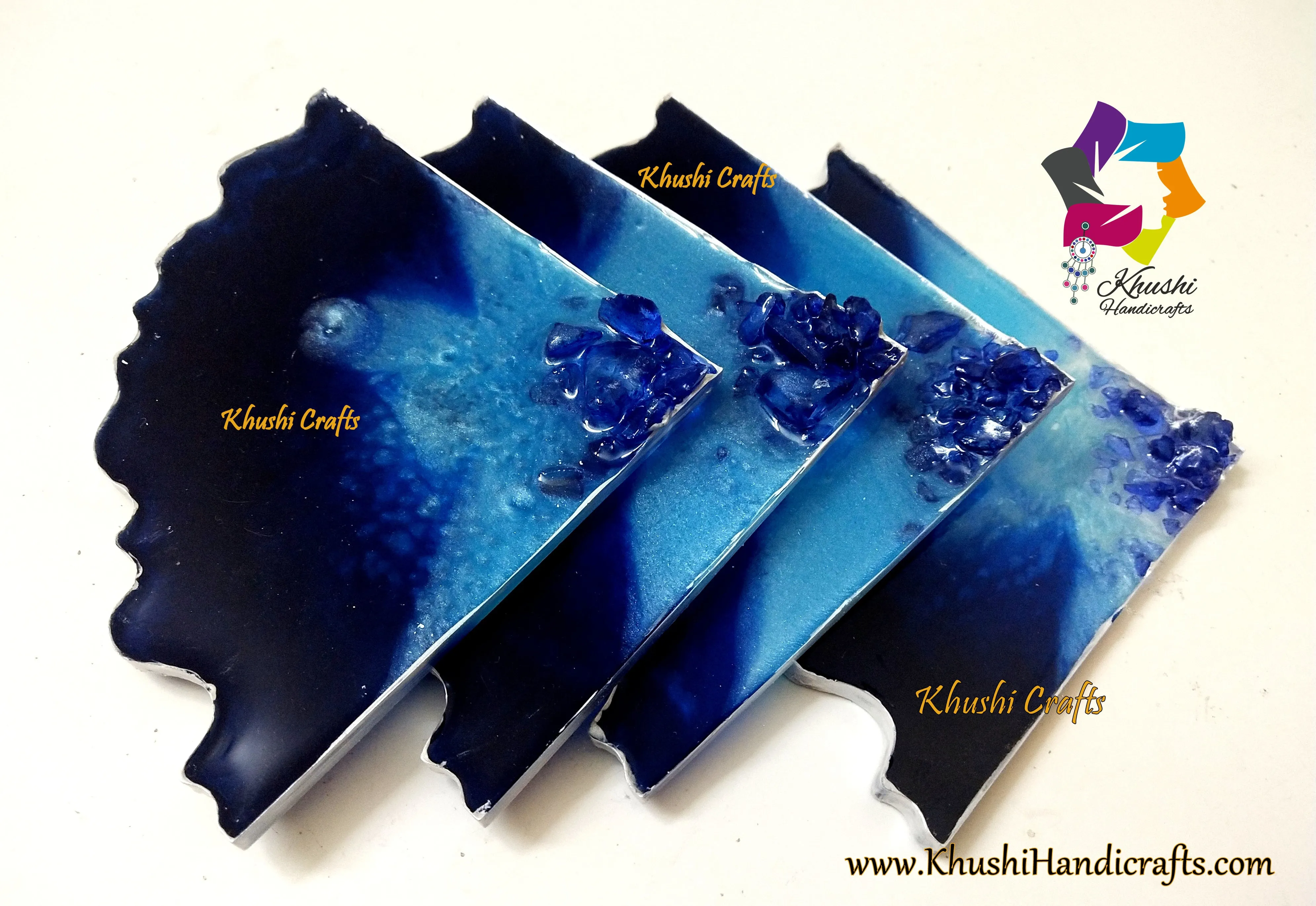 Blue Resin Coasters