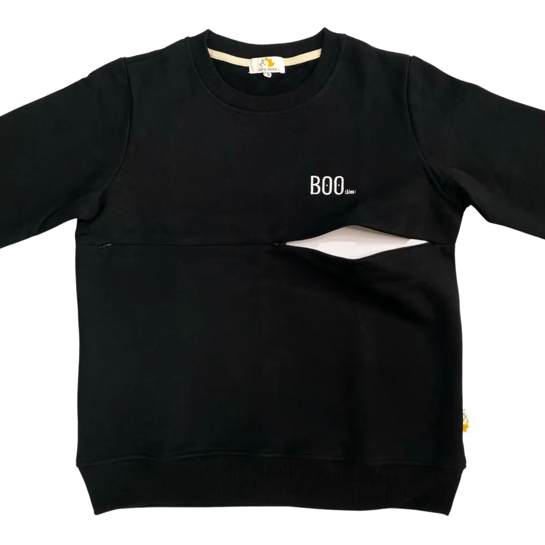 BOO(bies) Nursing Sweatshirt With TwinZip – Badge-Style Embroidery