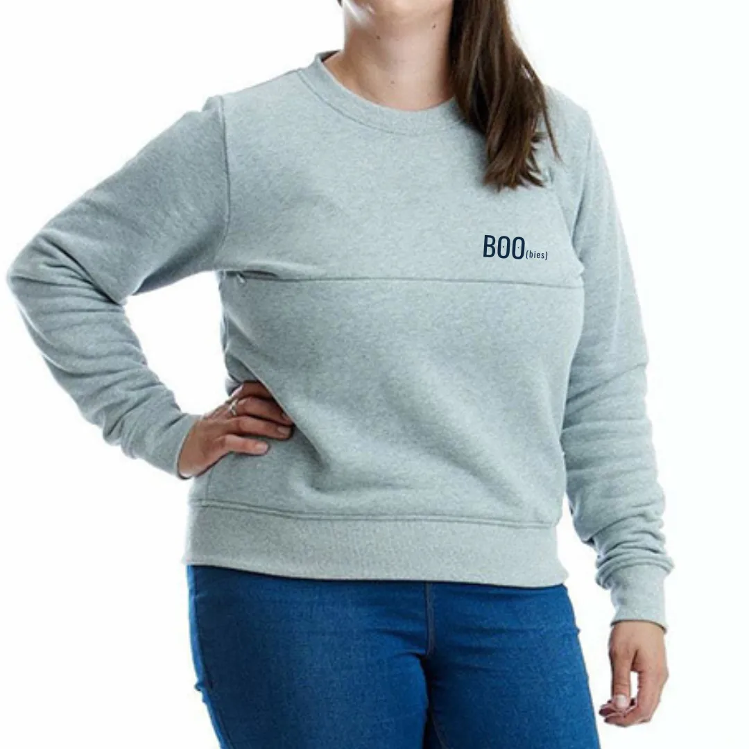 BOO(bies) Nursing Sweatshirt With TwinZip – Badge-Style Embroidery