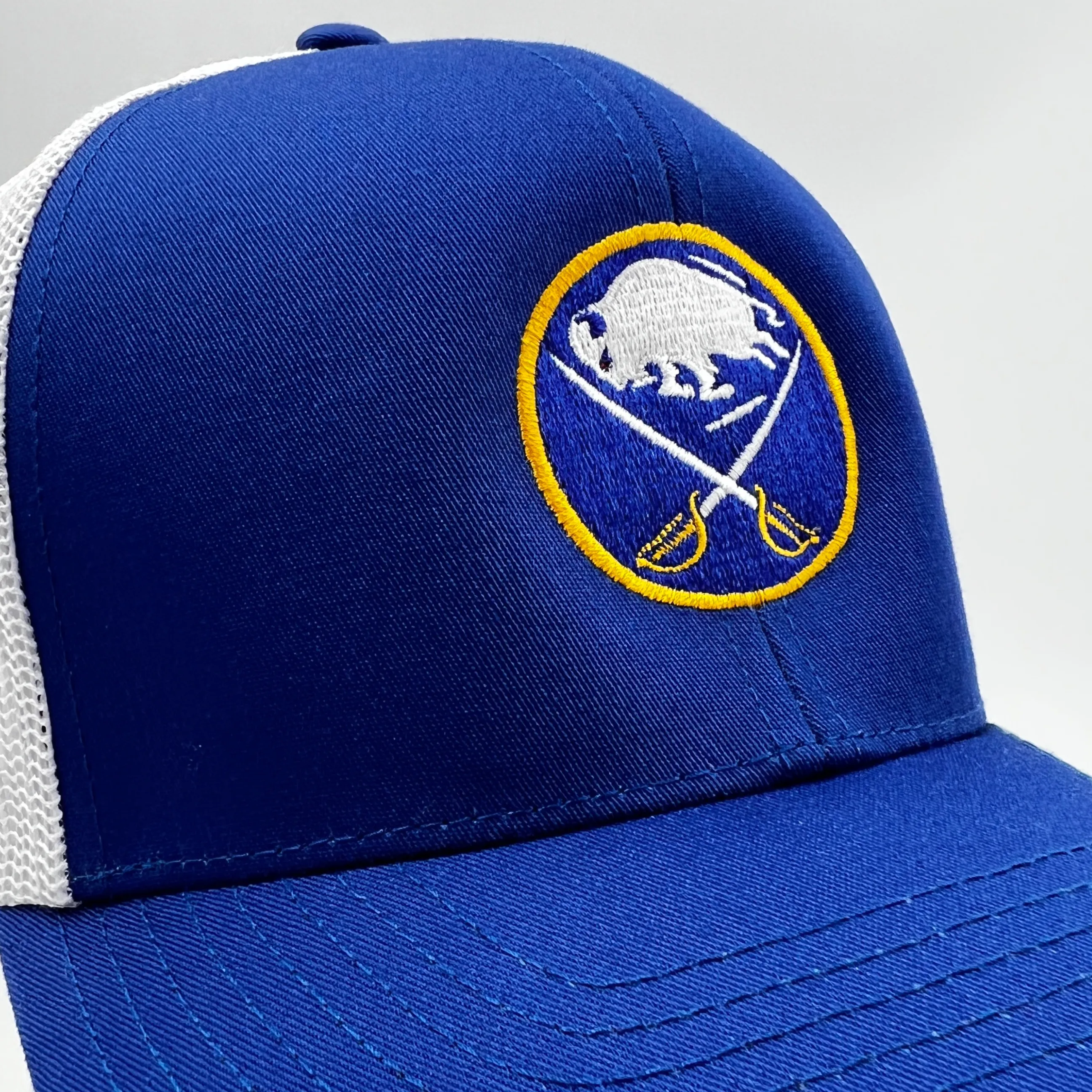 Buffalo Sabres Royal and White Trucker Snapback Hat