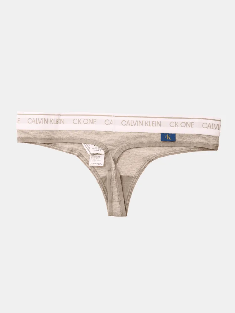 Calvin Klein CK ONE Cotton Thong - Grey Heather