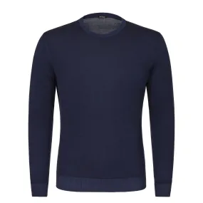 Cashmere-Silk Pullover in Ocean Blue