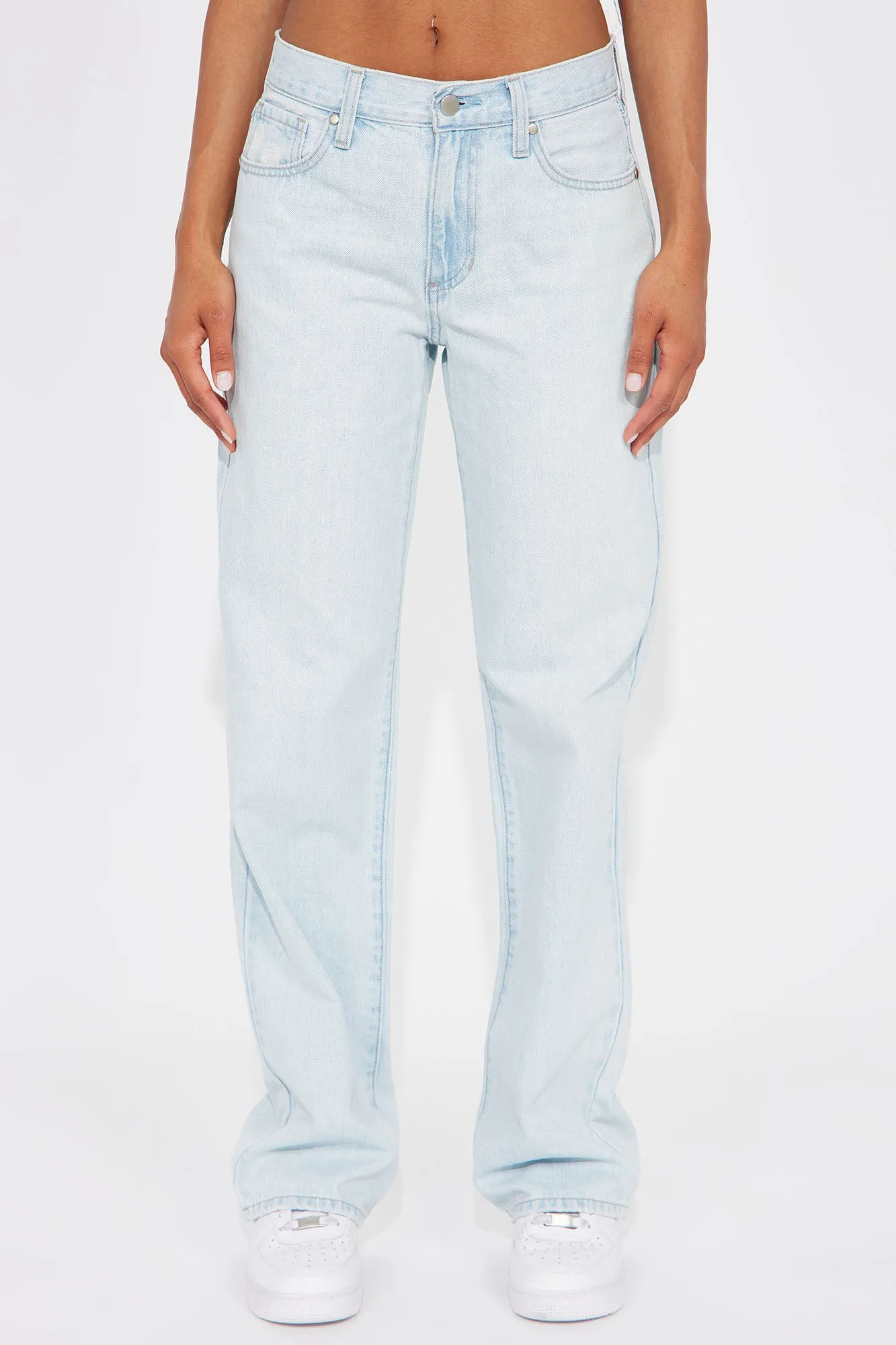 Causing A Commotion Straight Leg Jeans - Light Wash