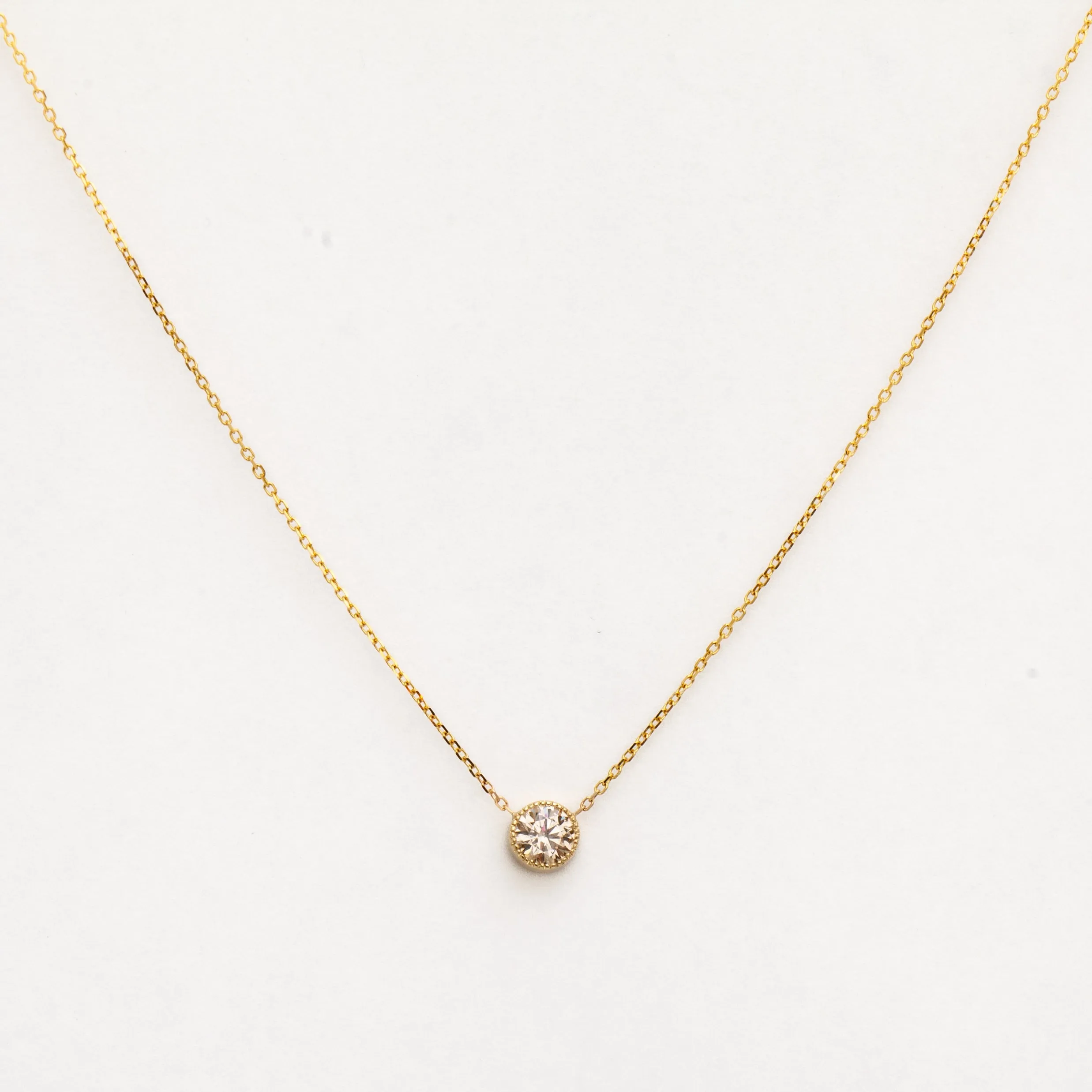 Champagne Diamond Large Magic Eye Necklace