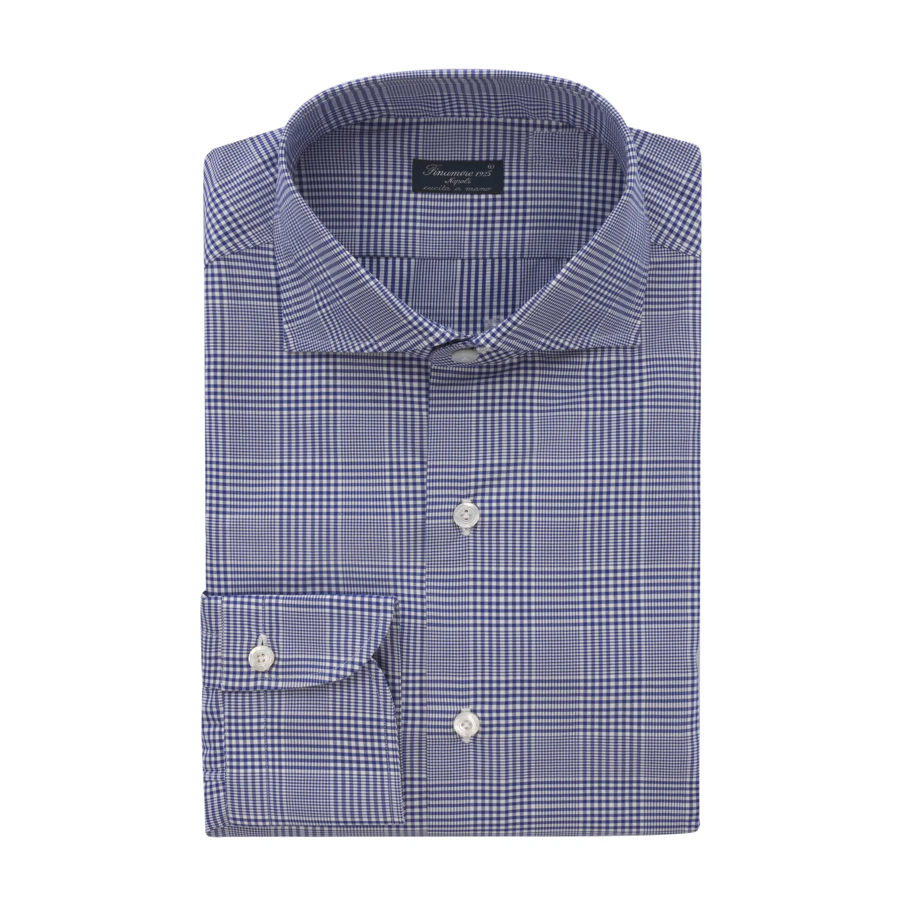 Checked Cotton Shirt in Blue