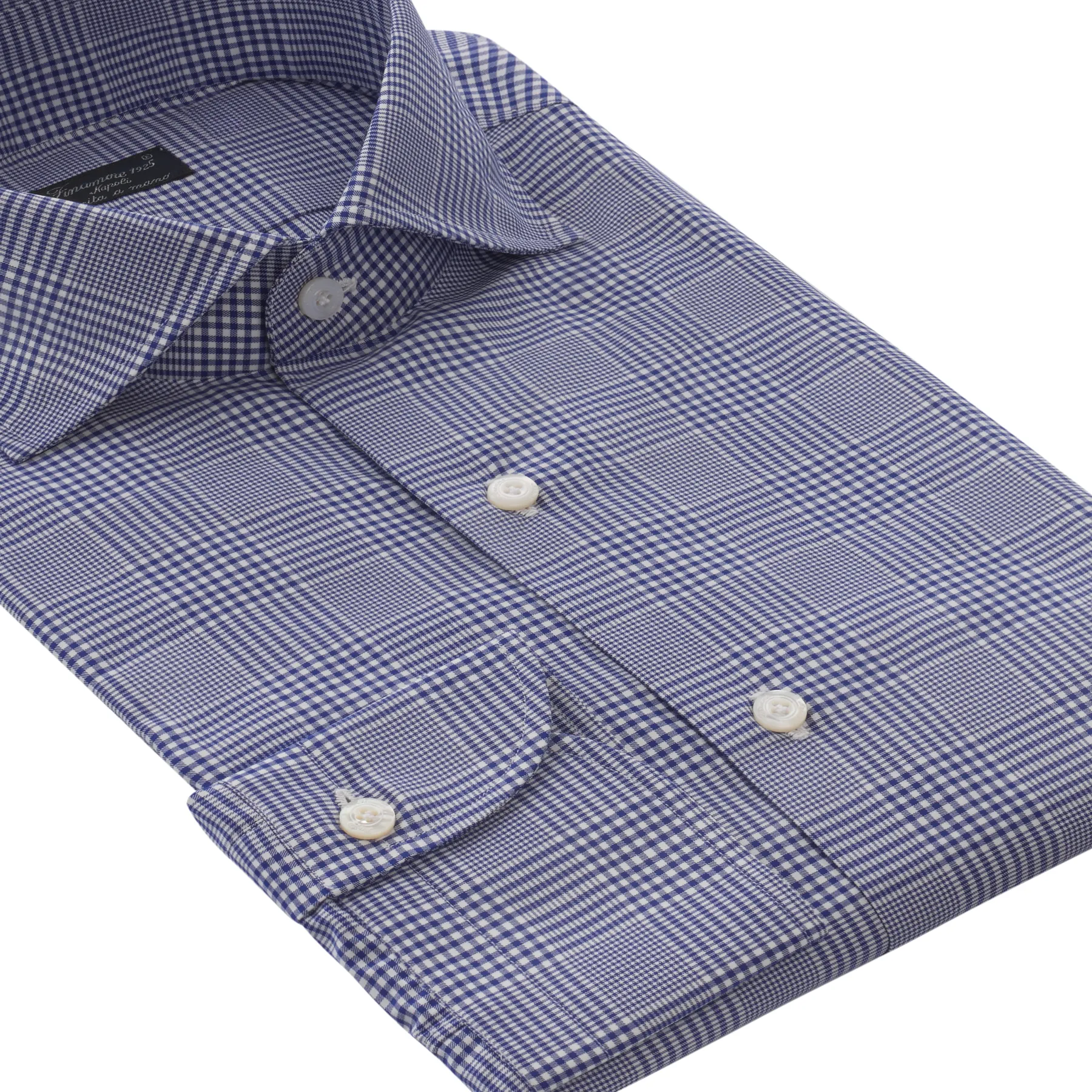 Checked Cotton Shirt in Blue