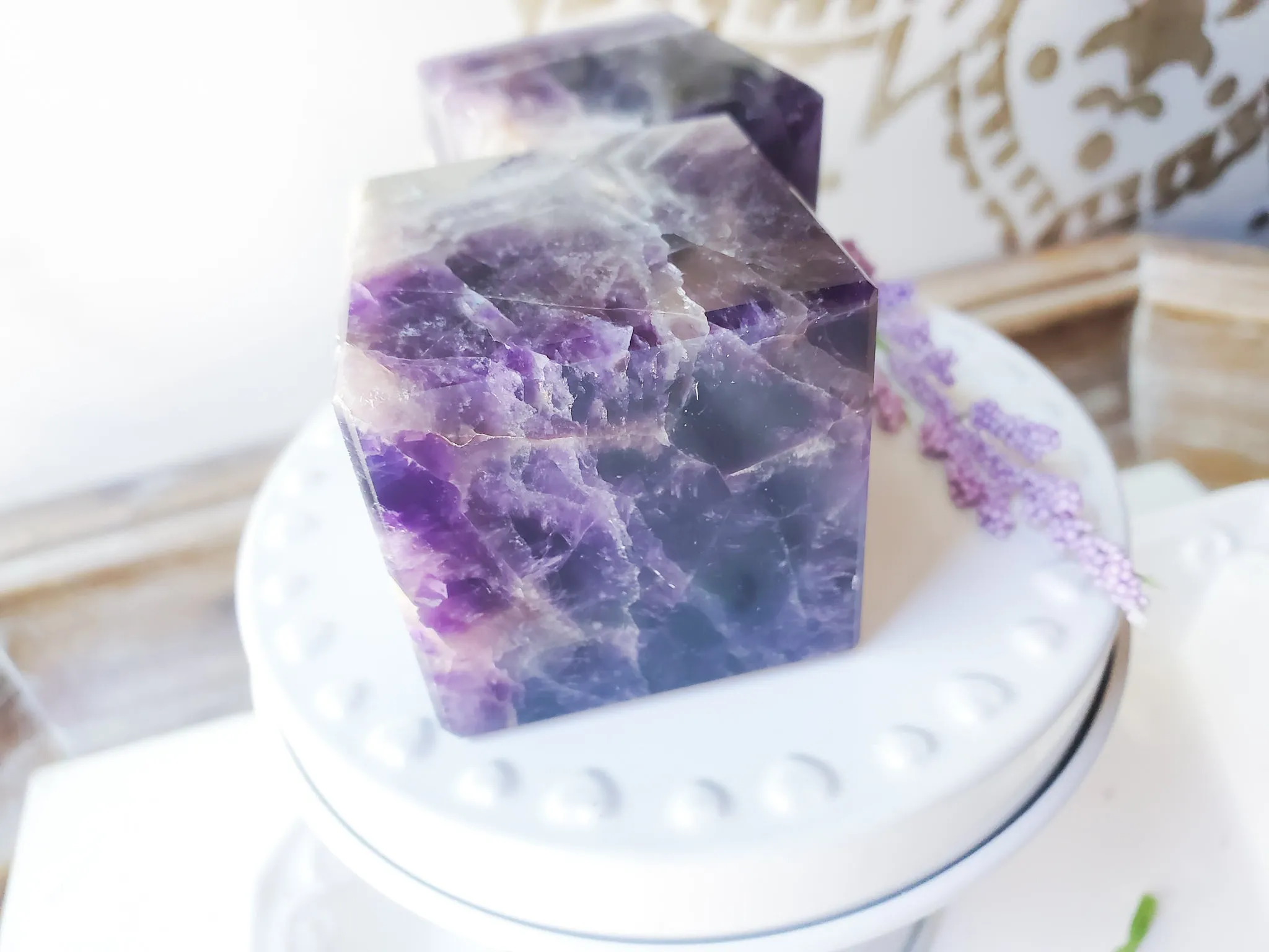 Chevron Amethyst Cube