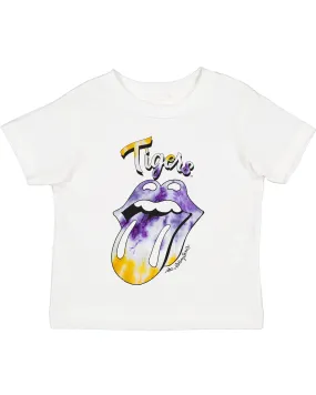 Children's Rolling Stones LSU Tigers Tie Dye Lick White Tee