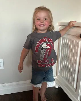 Children's Rolling Stones Rock 'Em Georgia Bulldogs Charcoal Tee