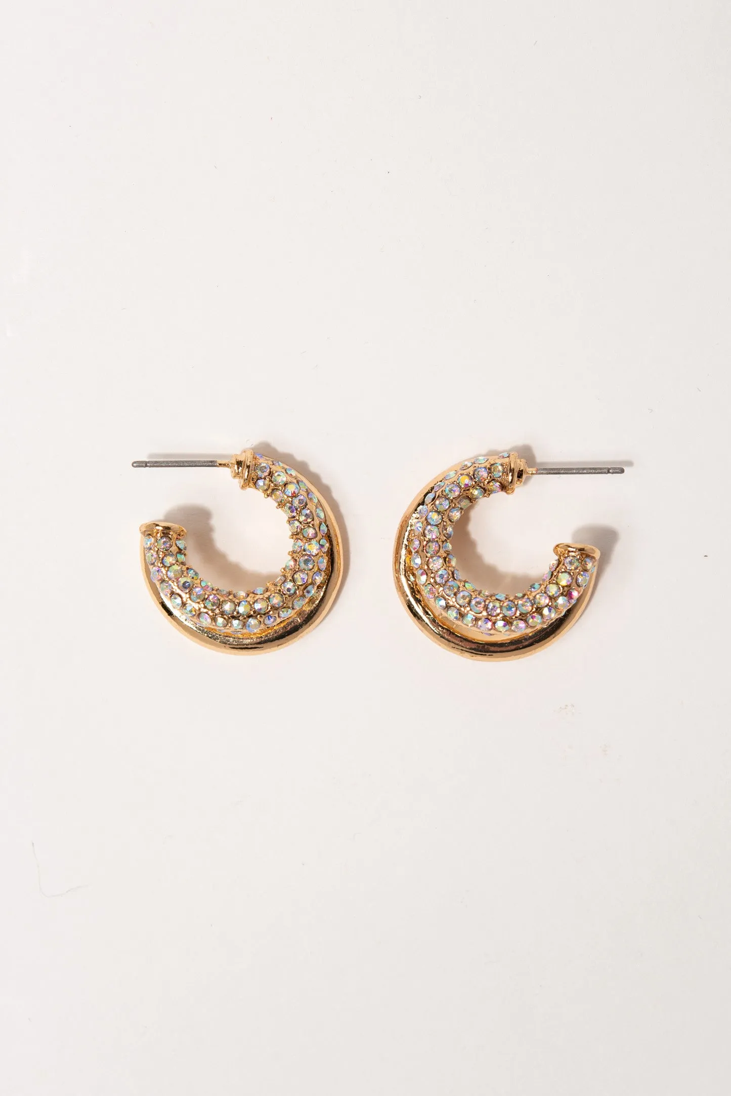 Chloe Rhinestone Double Open Hoop Earrings