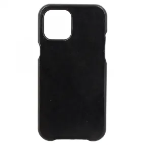 Cover iPhone in pelle nera tamponata a mano