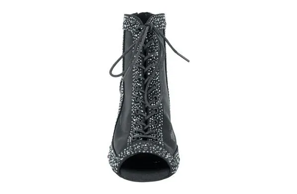 Dancin Boots with Lace and Zip Chrome with Strass