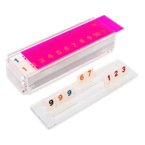 Deluxe Acrylic Rummikub Game - Neon Pink