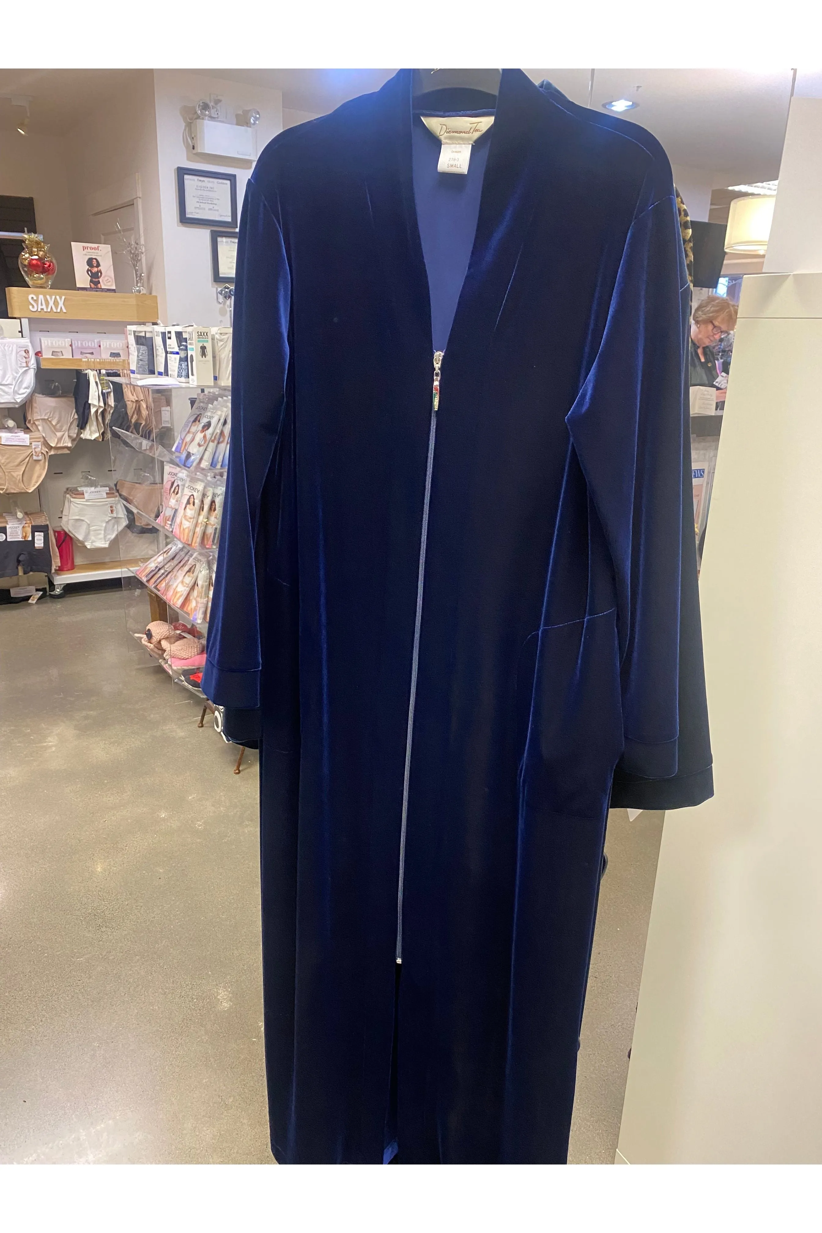 Diamond Tea Stretch Velvet Full Zip Robe - Style 278-3