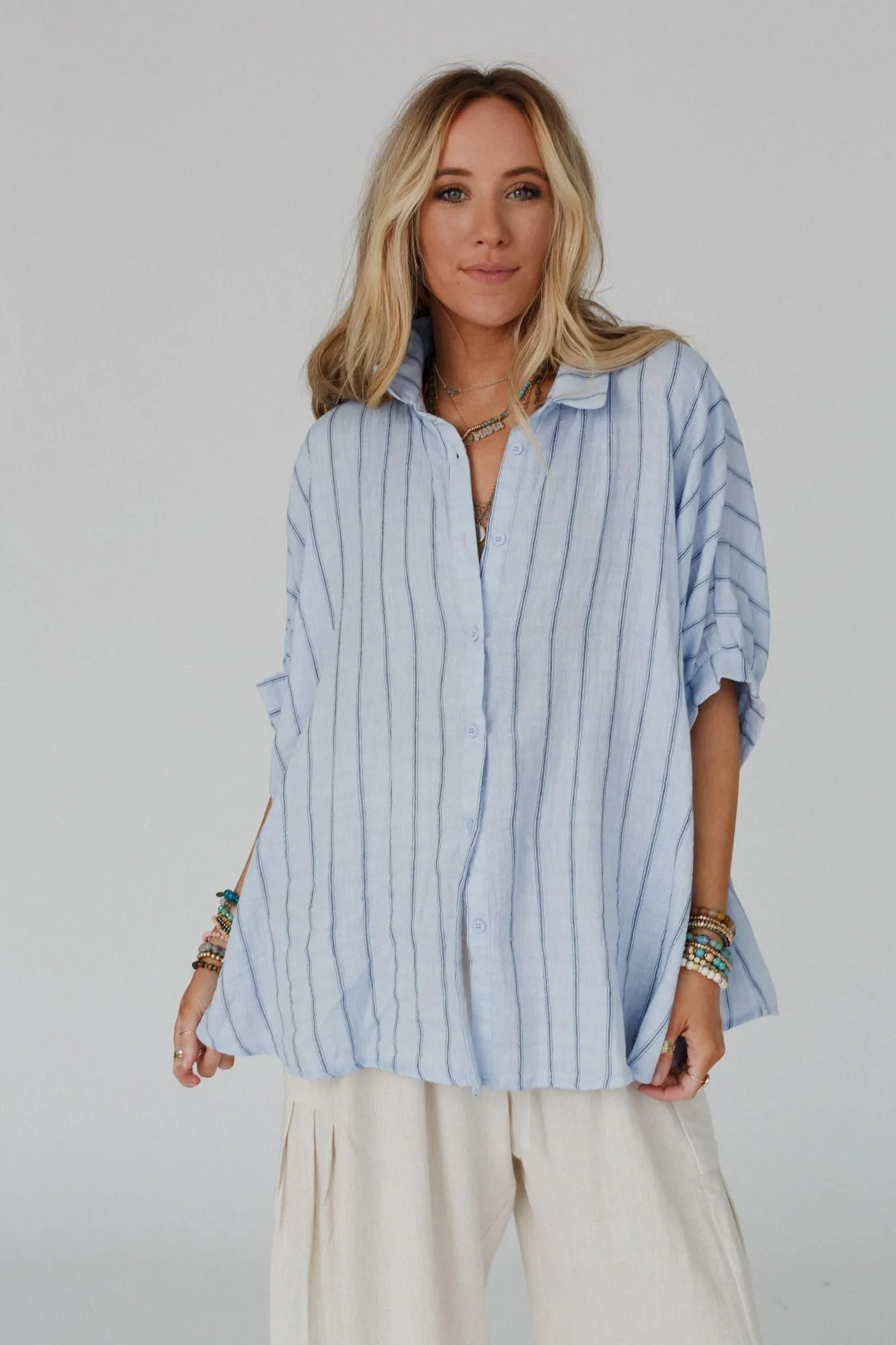 Easy Breeze Striped Top - Blue