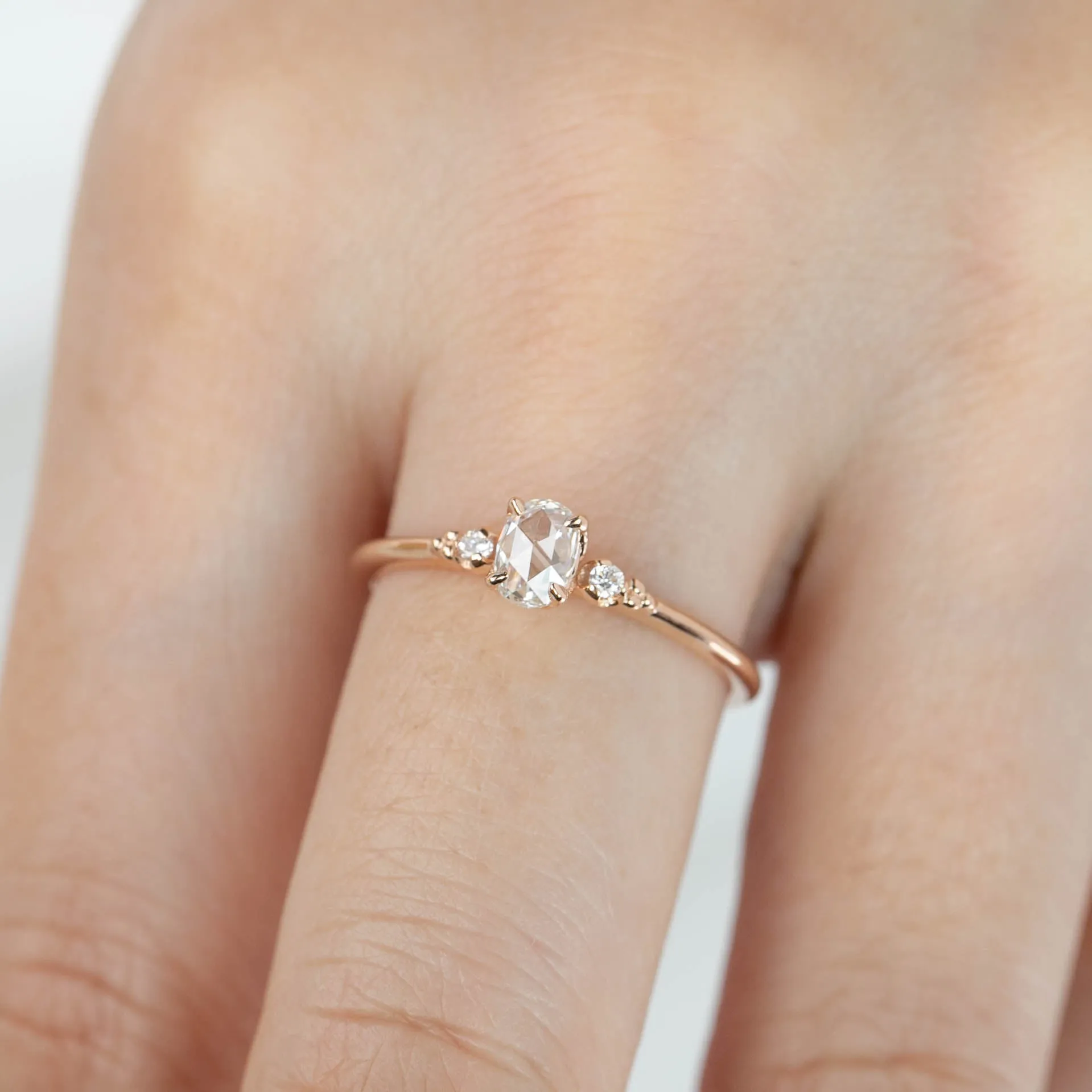 Estel Ring Oval Rose Cut Diamond, 14K Gold