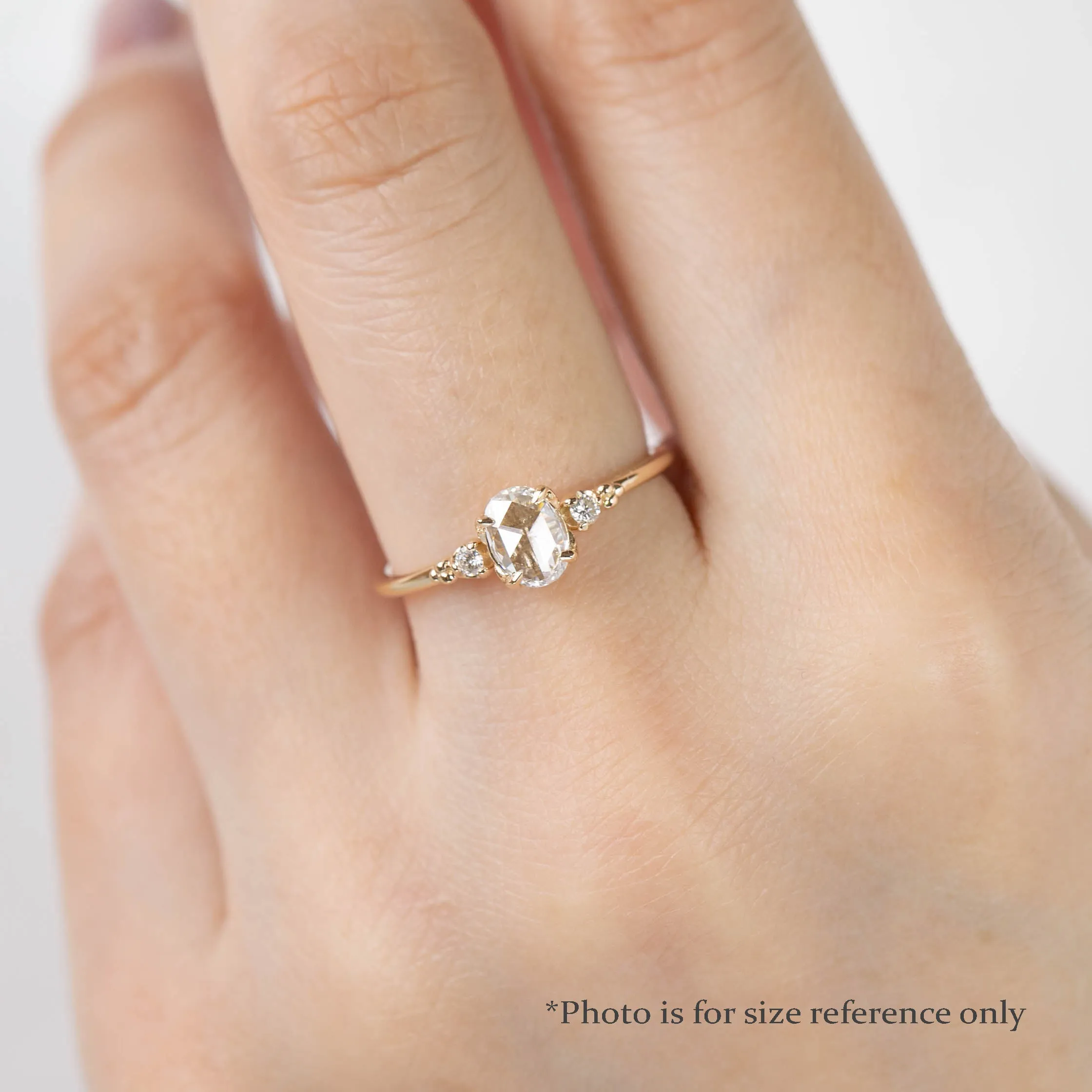 Estel Ring Oval Rose Cut Diamond, 14K Gold