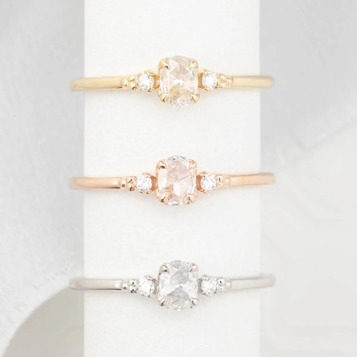 Estel Ring Oval Rose Cut Diamond, 14K Gold