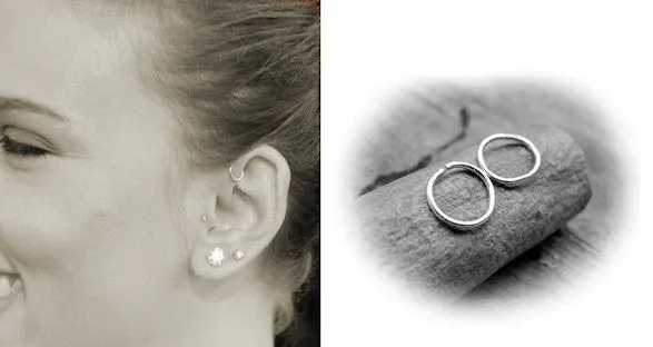 Extra Small Sterling Silver Cartilage Hoops