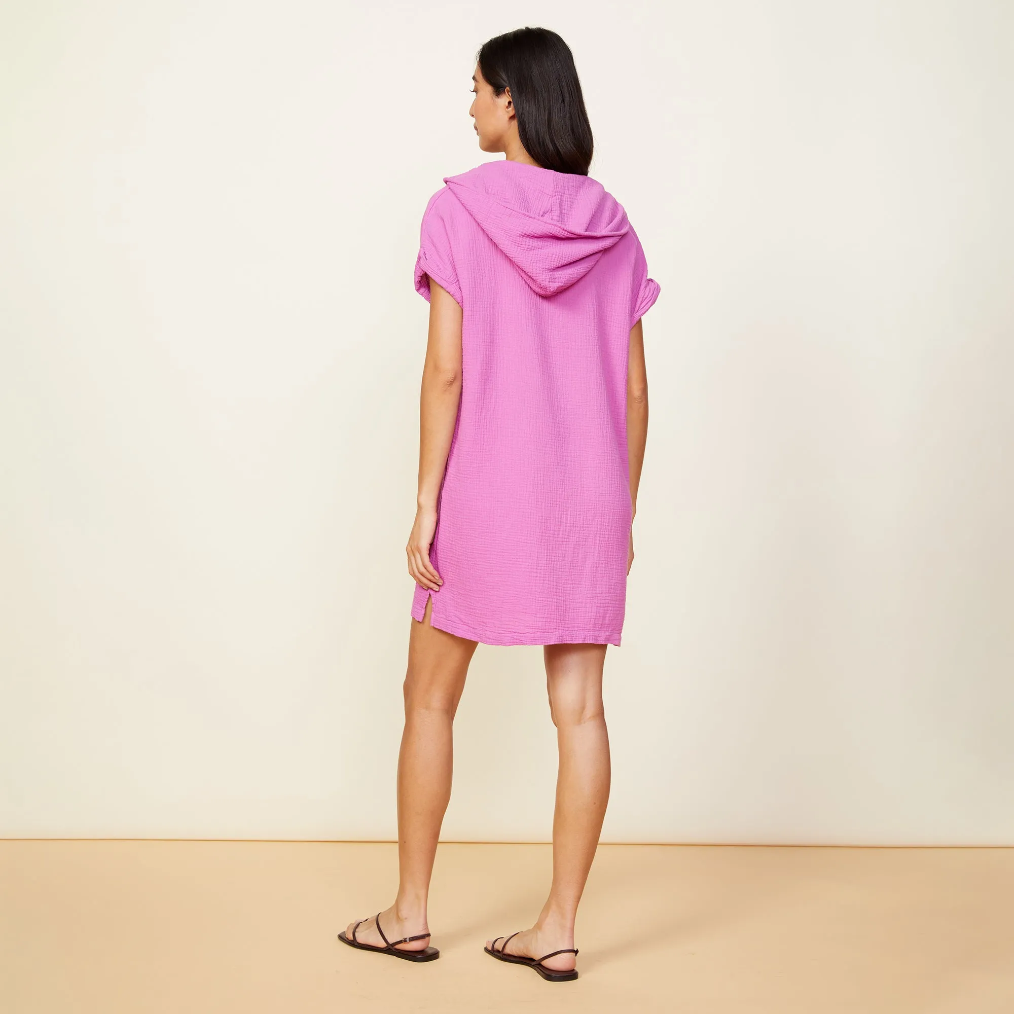 Gauze Hooded Dress