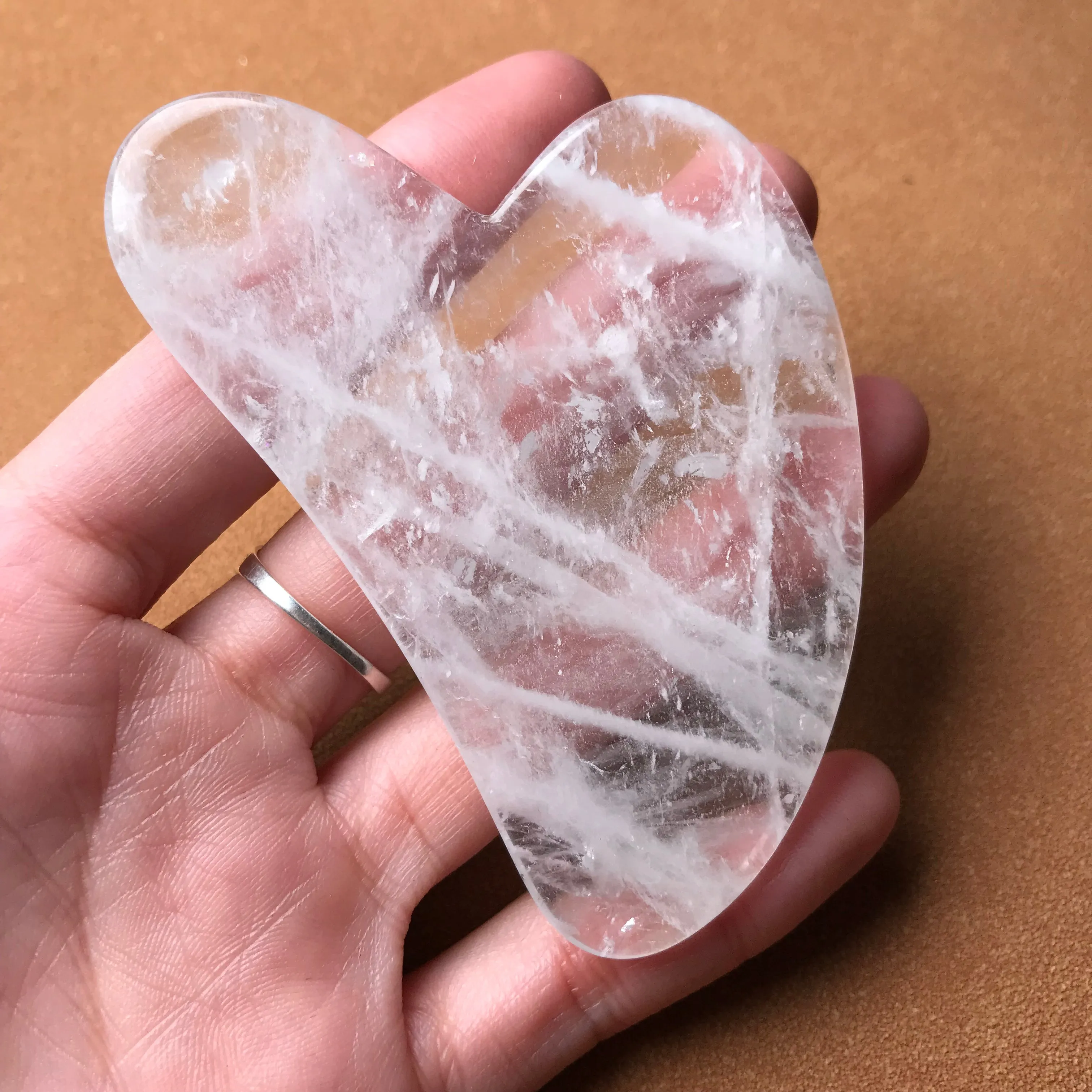 Genuine Clear Quartz Quartz Gua Sha Tool | High-quality Facial Massage Natural Health Product