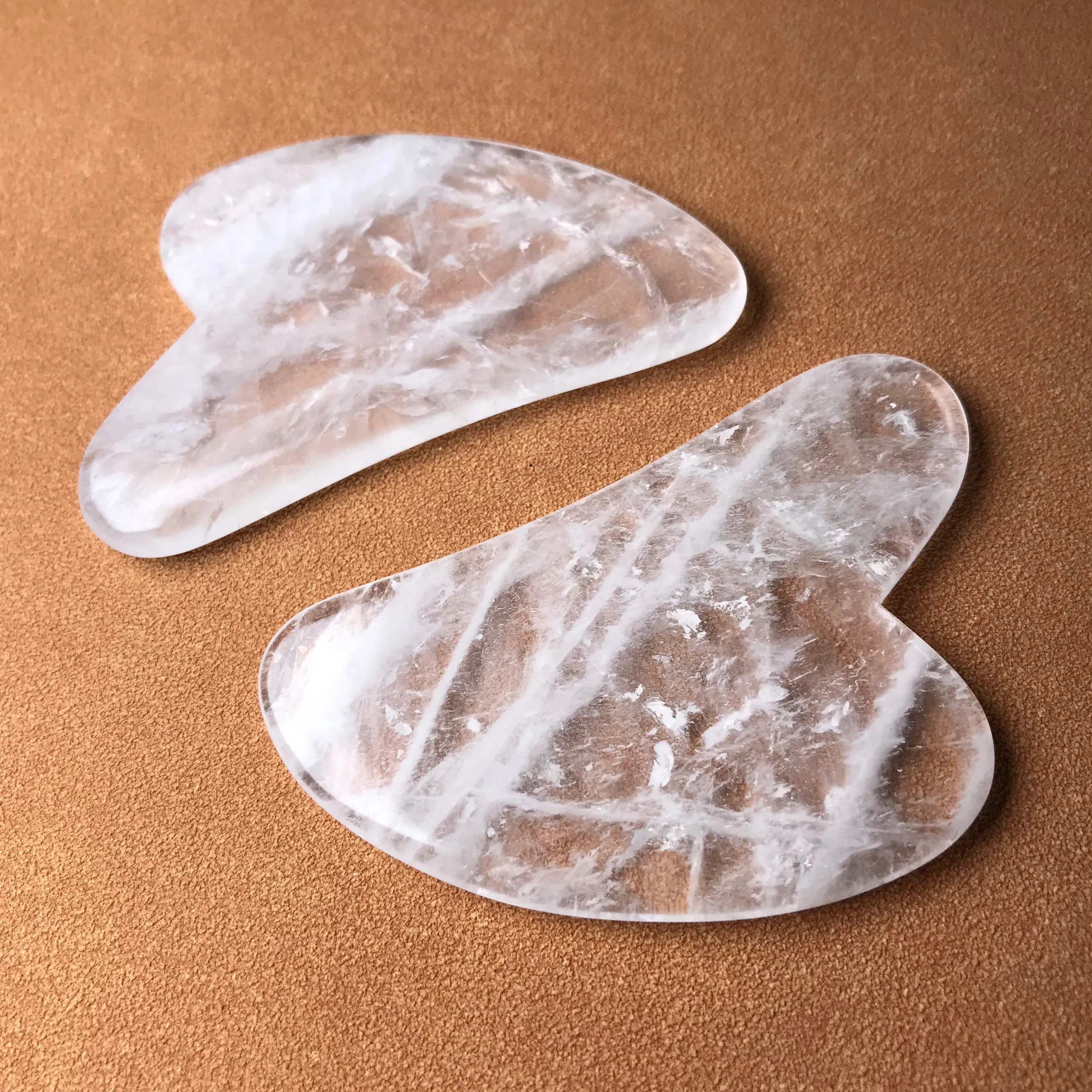 Genuine Clear Quartz Quartz Gua Sha Tool | High-quality Facial Massage Natural Health Product