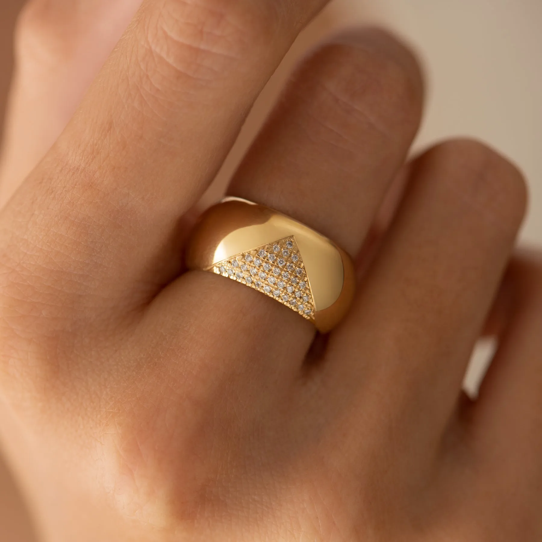 Geometric Diamond Pave Chunky Statement Ring