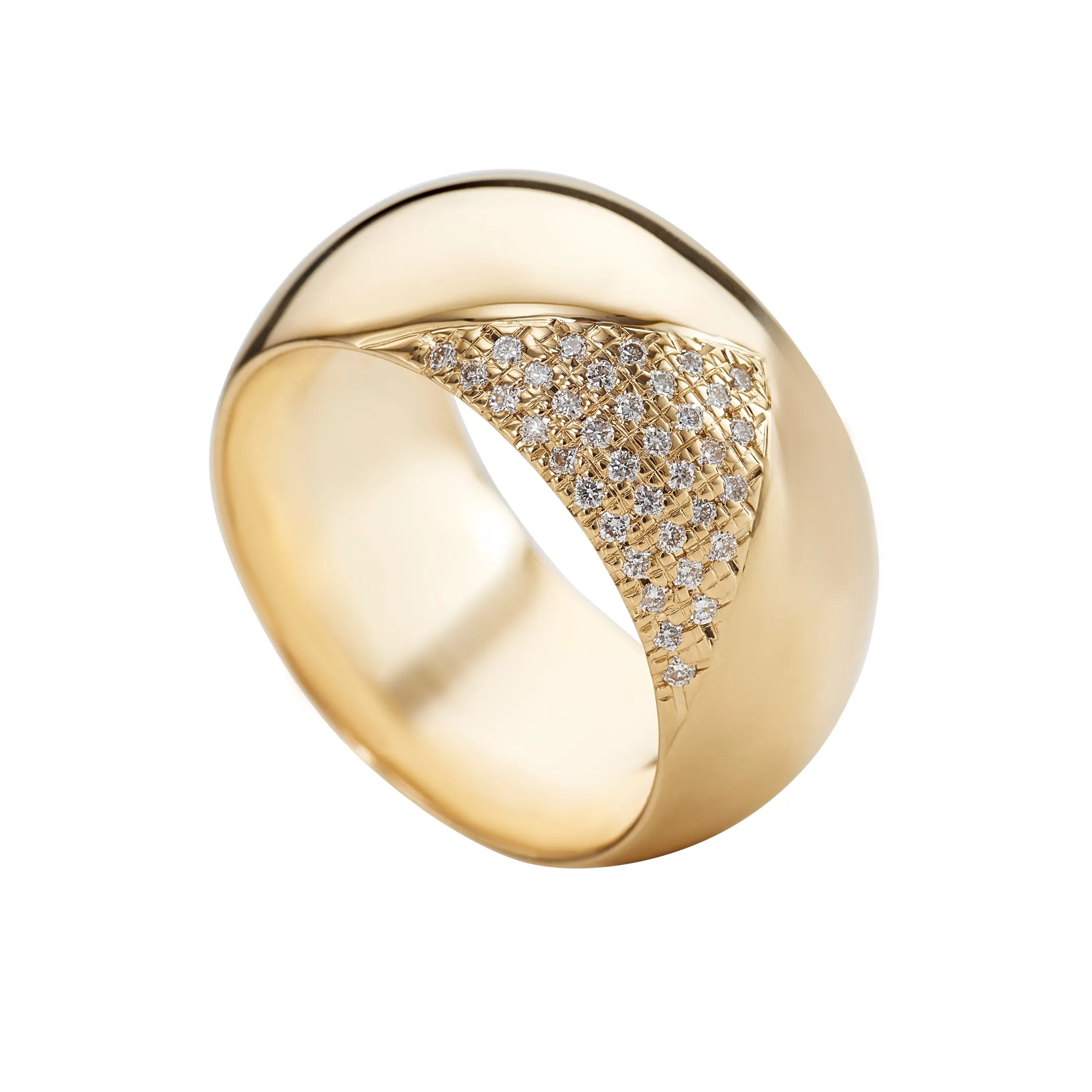 Geometric Diamond Pave Chunky Statement Ring