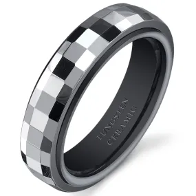 Gunmetal Color 5mm Womens Tungsten Ceramic Band Size 6.5