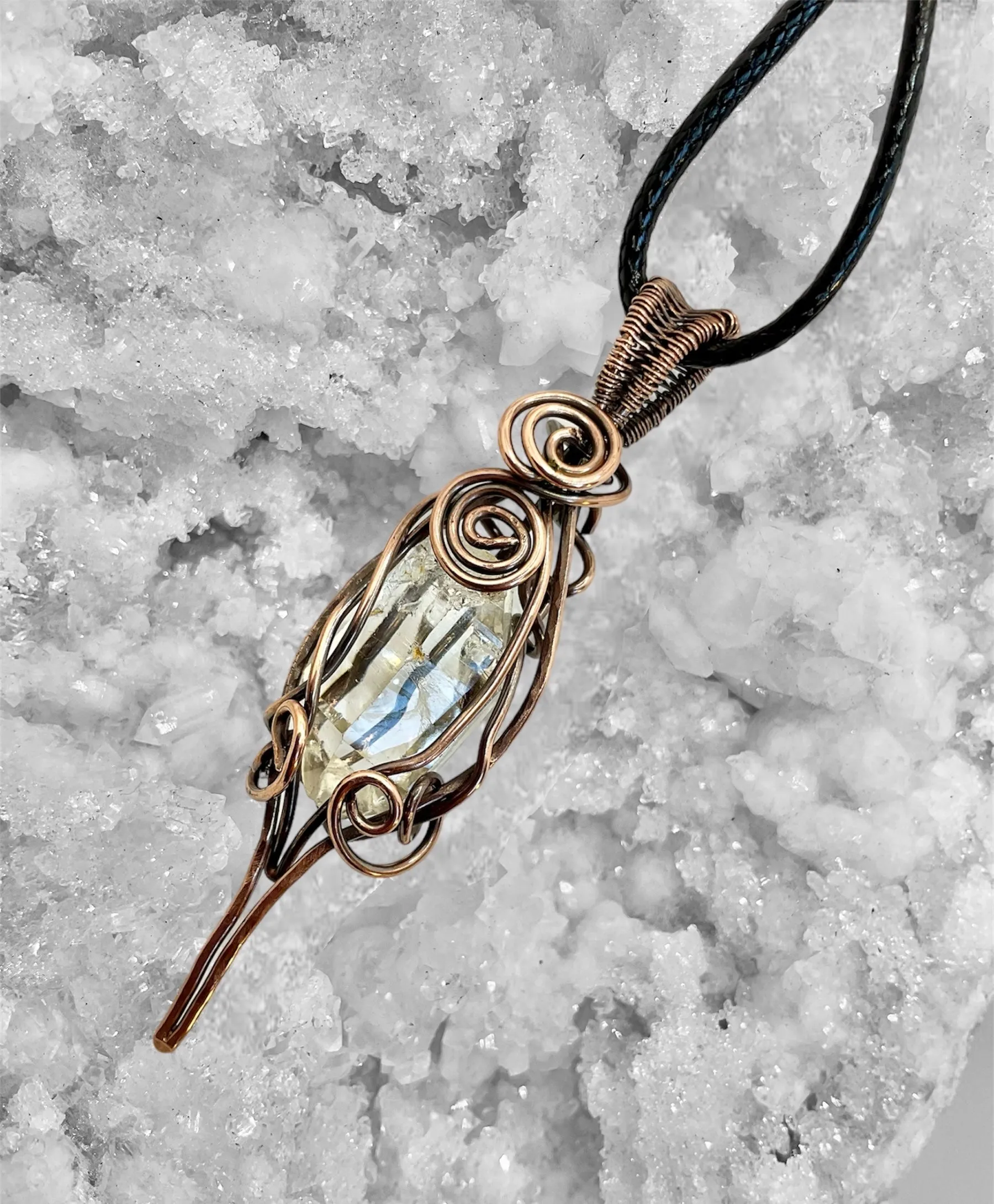 Herkimer Diamond Wire Wrapped Pendant