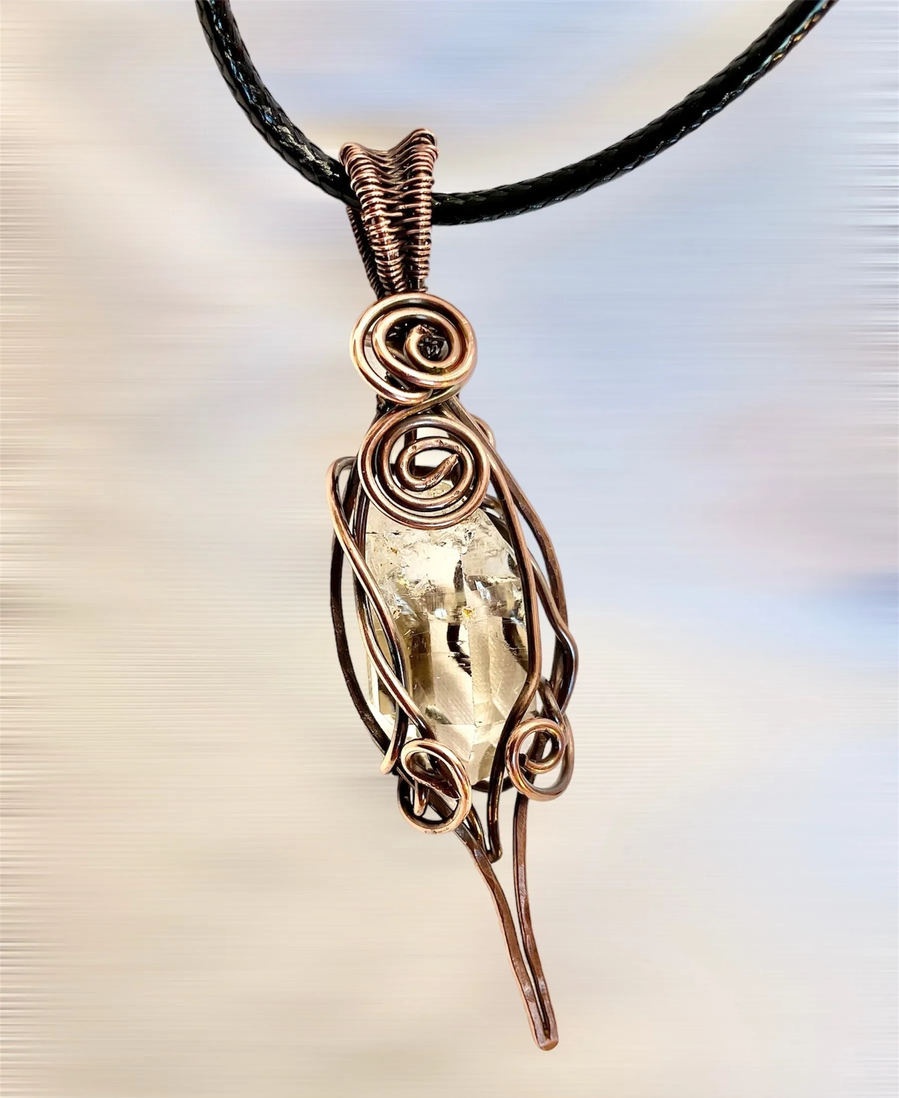 Herkimer Diamond Wire Wrapped Pendant