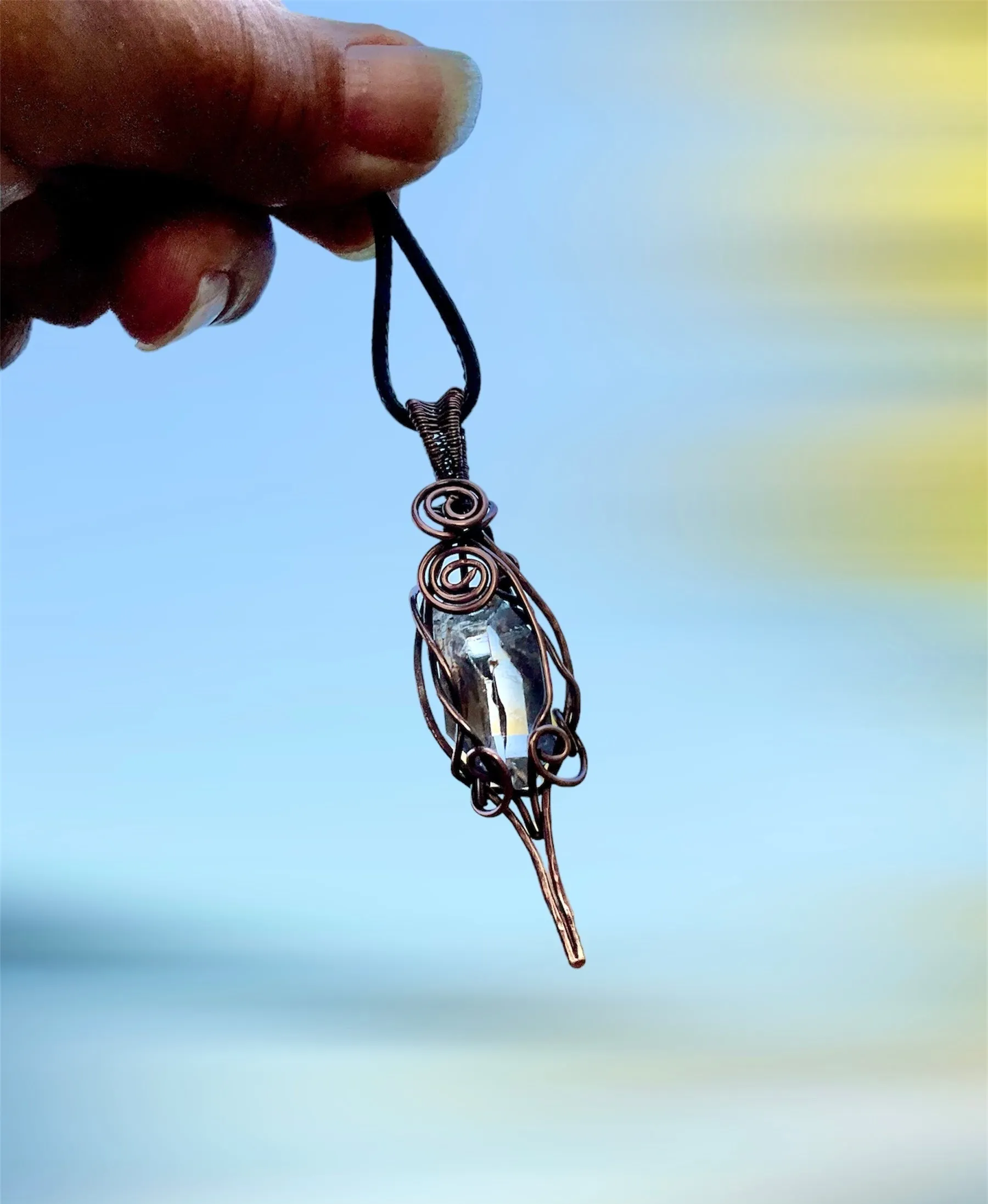 Herkimer Diamond Wire Wrapped Pendant