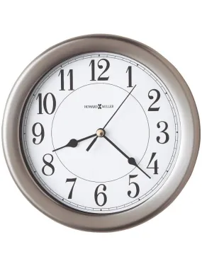 Howard Miller Aries Round Wall Clock- Nickel Finish - White Dial