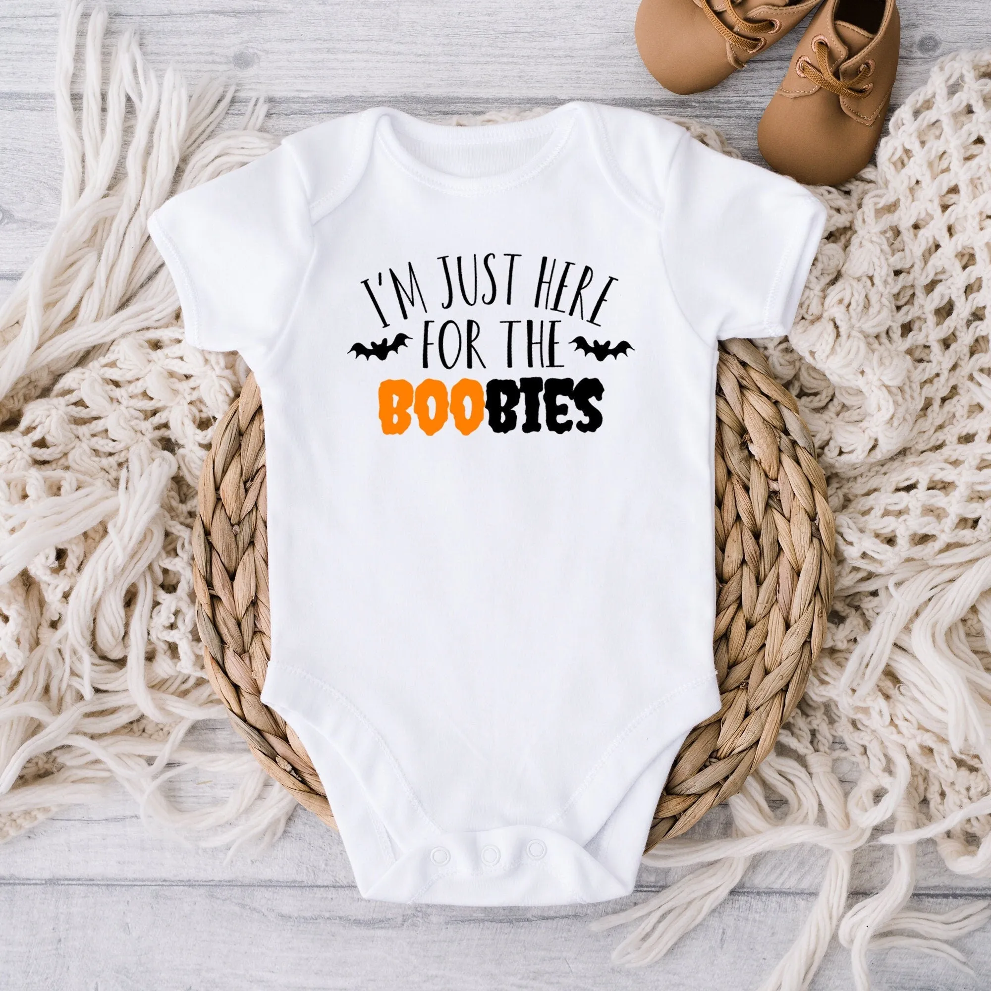 I'm Here For the Boobies Halloween Baby Bodysuit