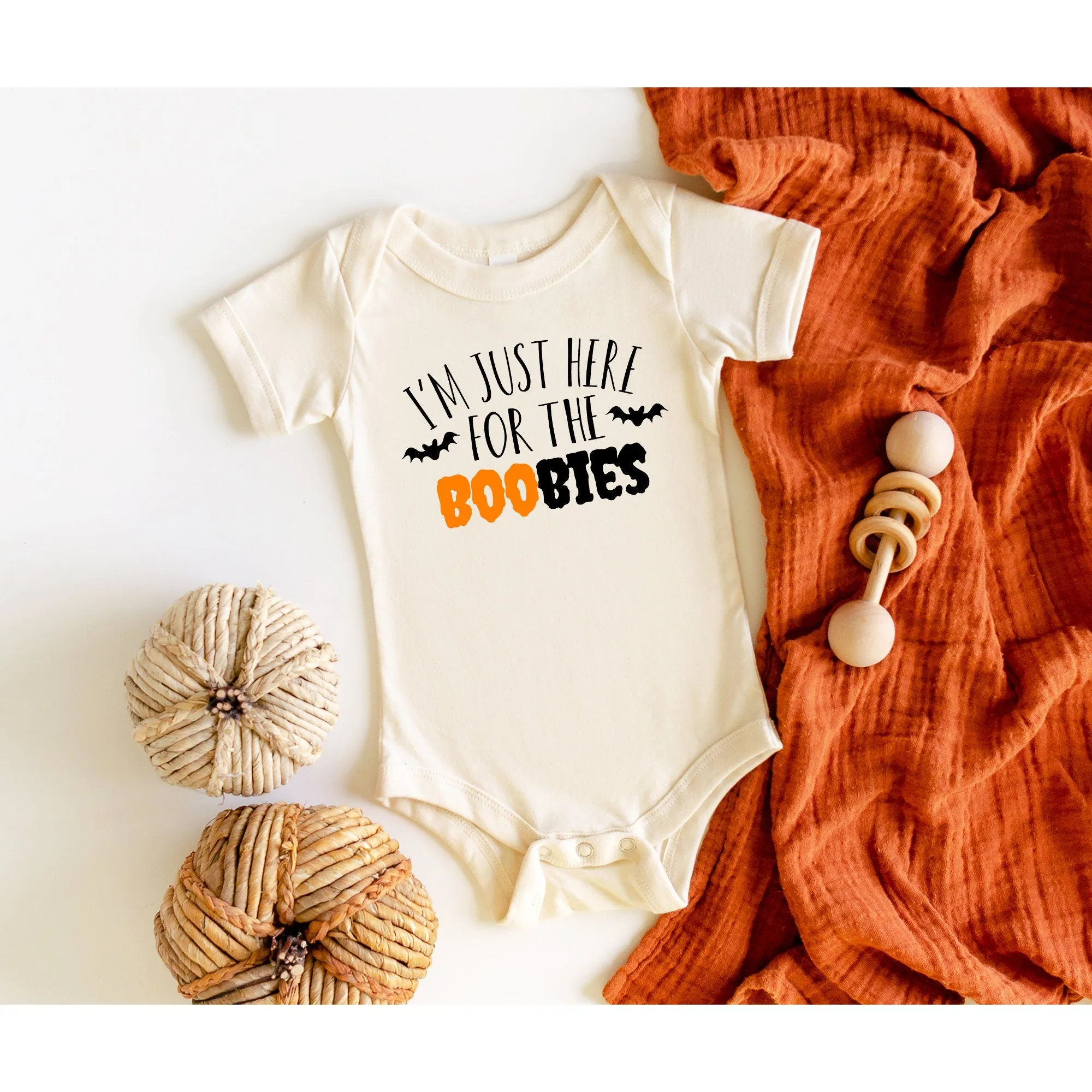 I'm Here For the Boobies Halloween Baby Bodysuit