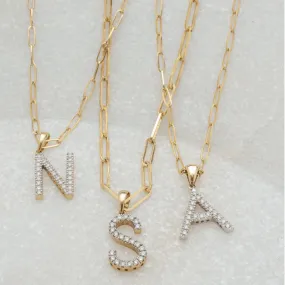 Large Gold & Diamond Initial Charm