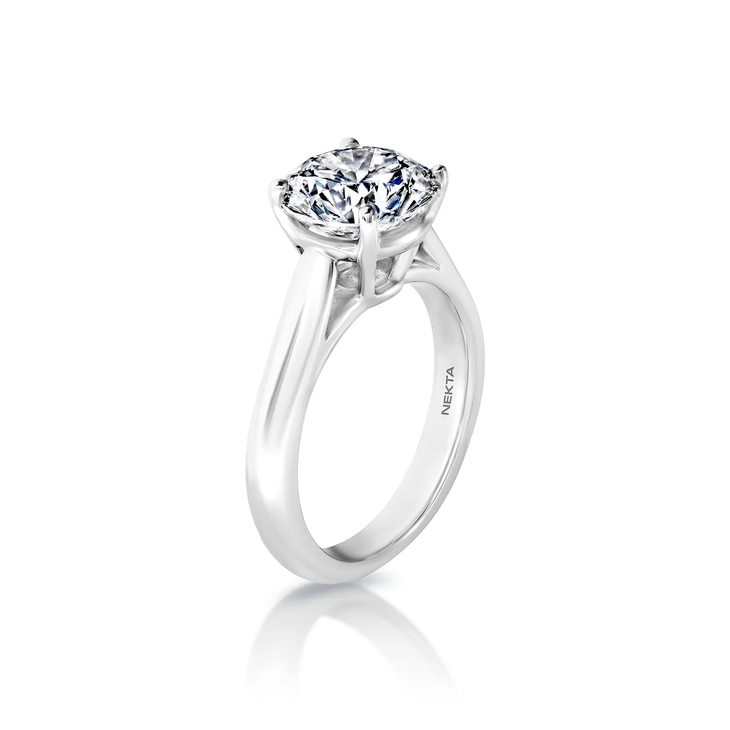 Liba 3 Carat I VS1 Round Brilliant Diamond Solitaire Engagement Ring in Platinum